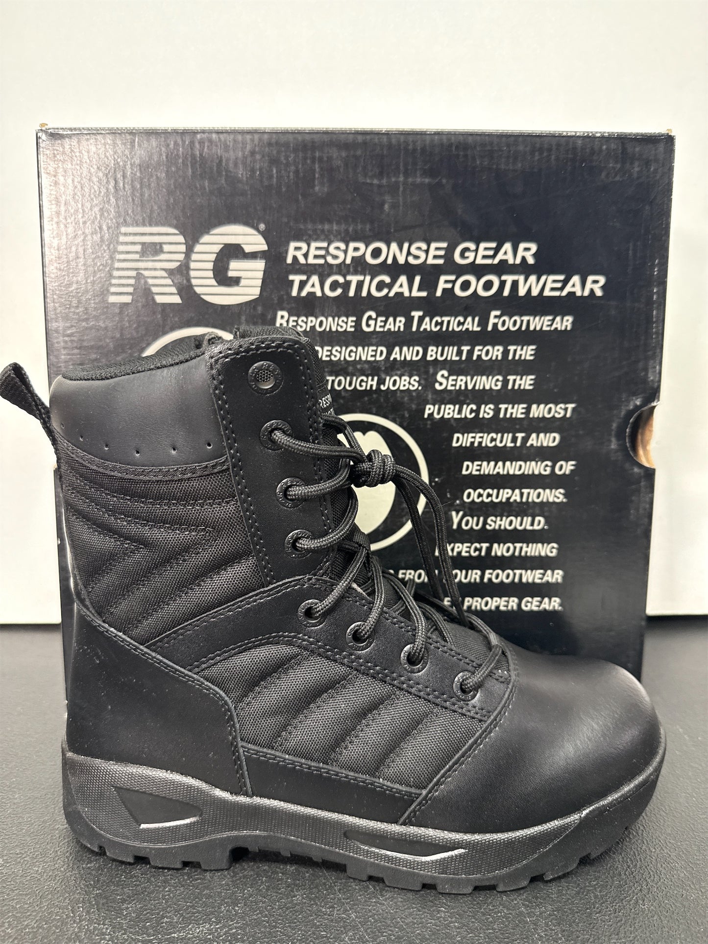 Response Gear Men's 8" Side-Zip 3.0 Service Boots - Black, Size 9