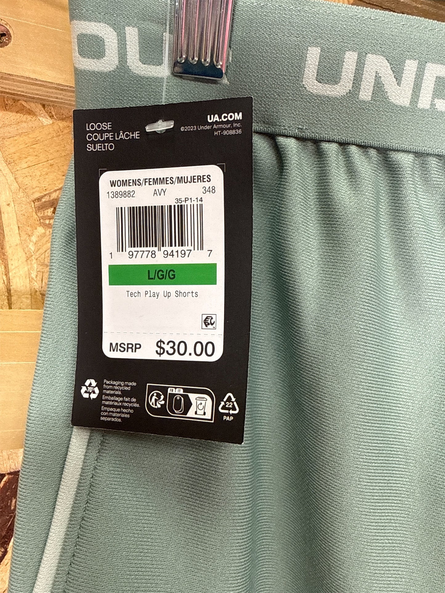 Under Armour Women's Play Up Shorts - Green, Size Large
