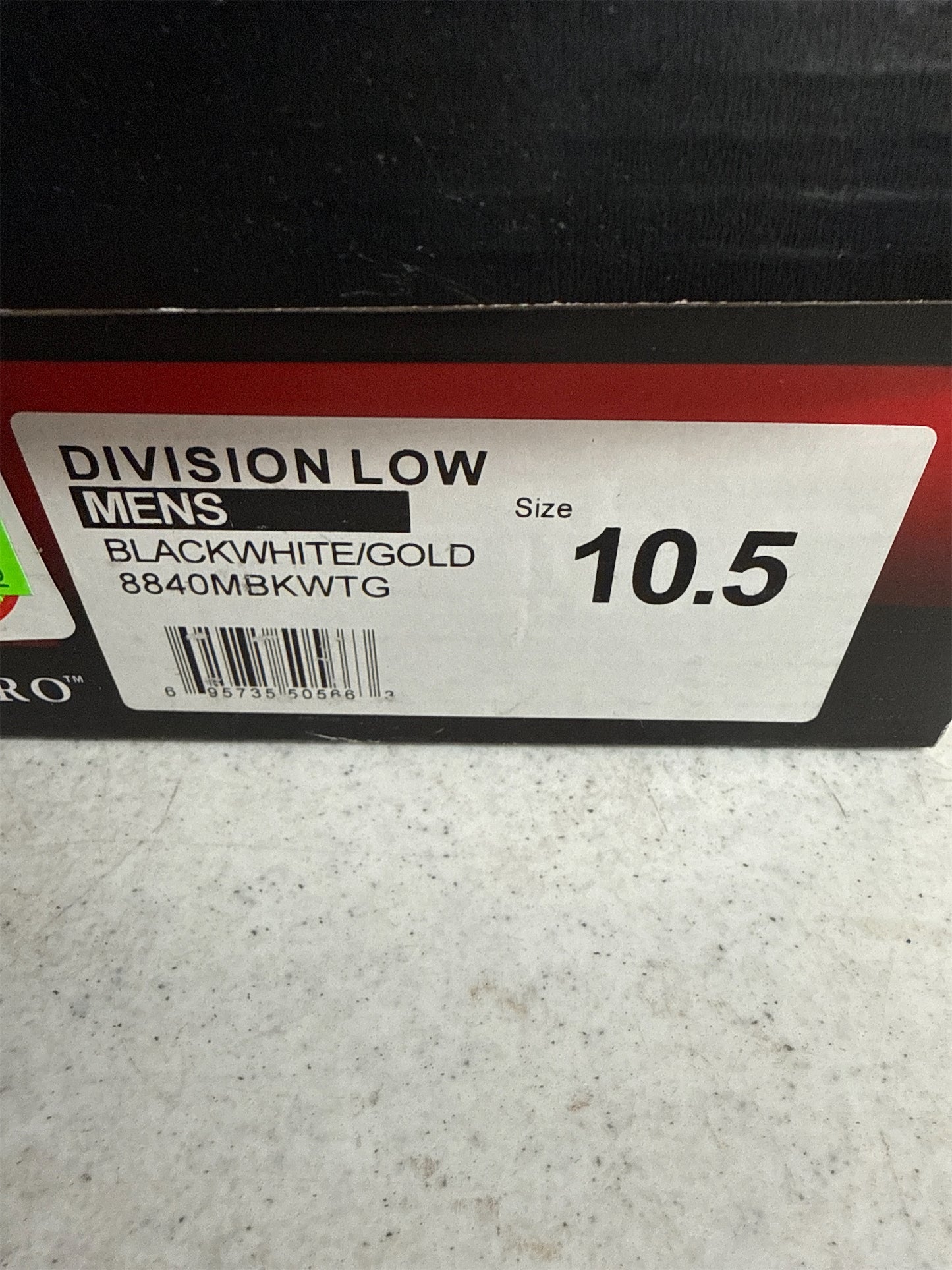 Rawlings Men's Division Low Baseball Cleats - Black/White/Gold - Size 10.5