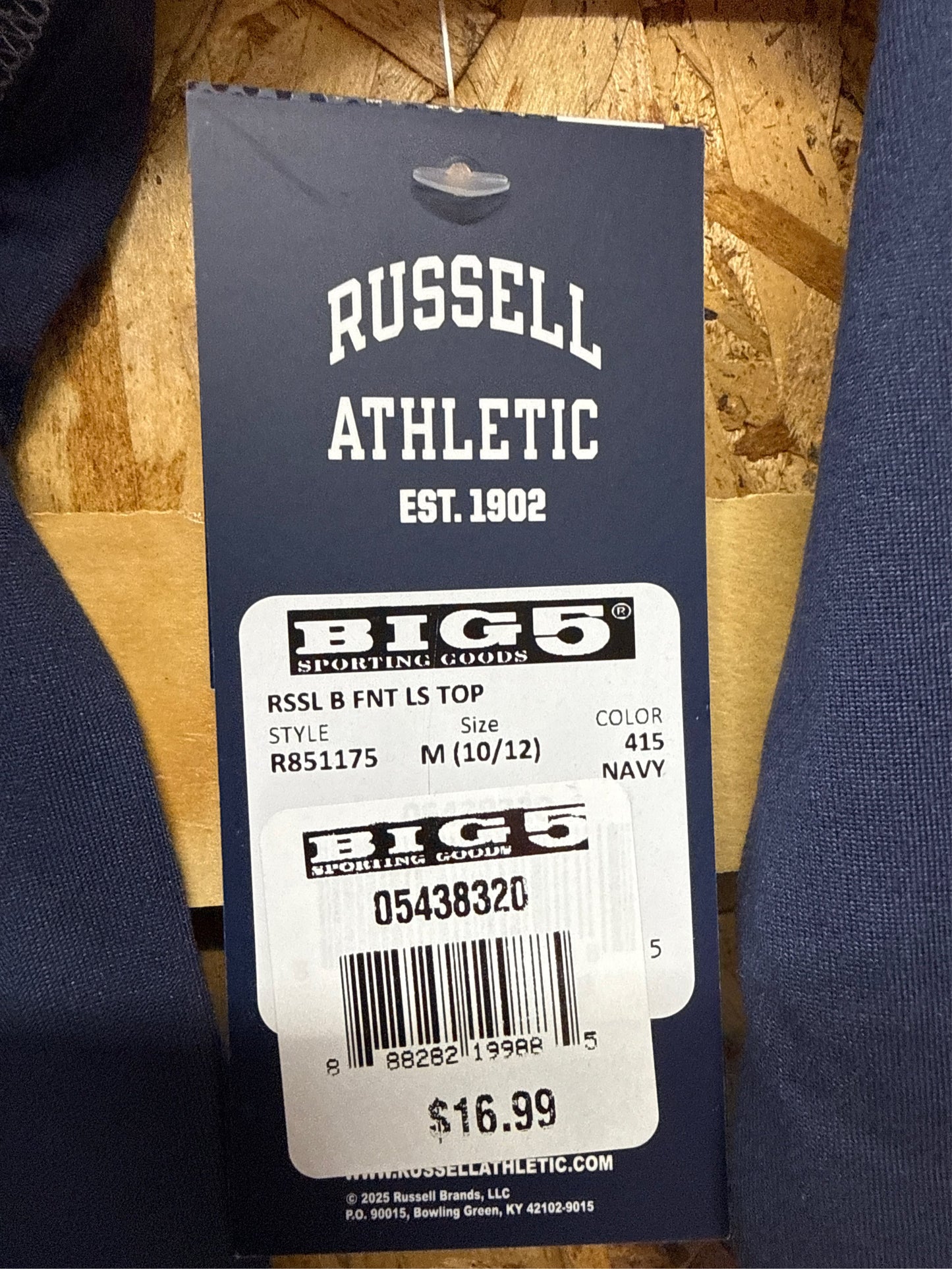 Russell Athletic Boys' Fitted Long-Sleeve Performance Shirt - Navy, Size M (10/12)