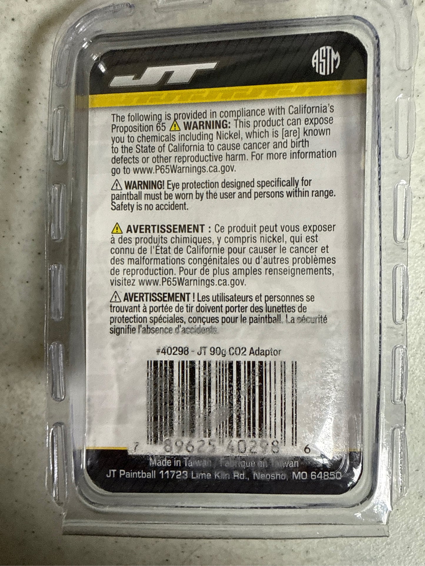 JT Paintball 90g Prefilled CO2 Tank Adaptor