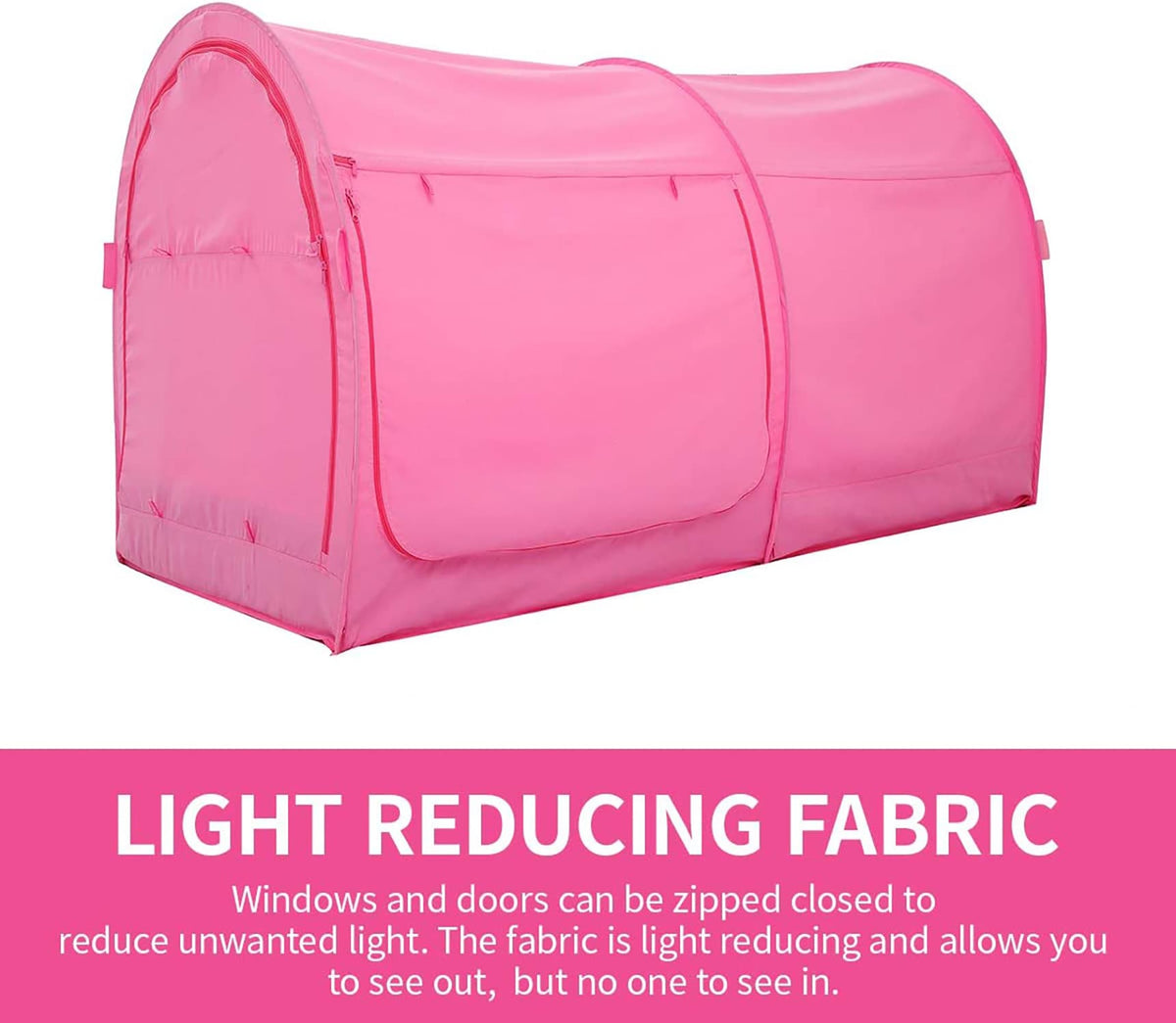Alvantor Pink Twin Pop-Up Bed Tent for Privacy and Play