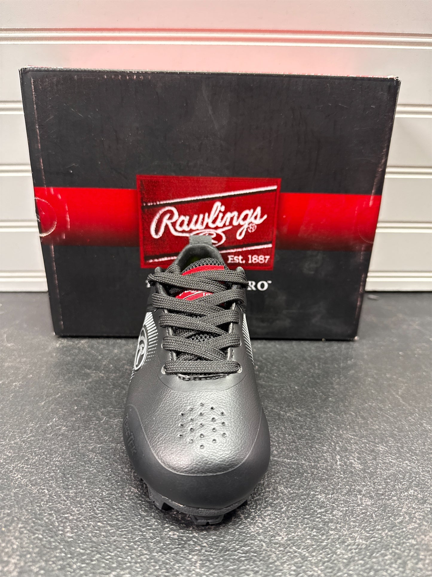 Rawlings Sanction Low Youth Baseball Cleats - Black Combo, Size 8