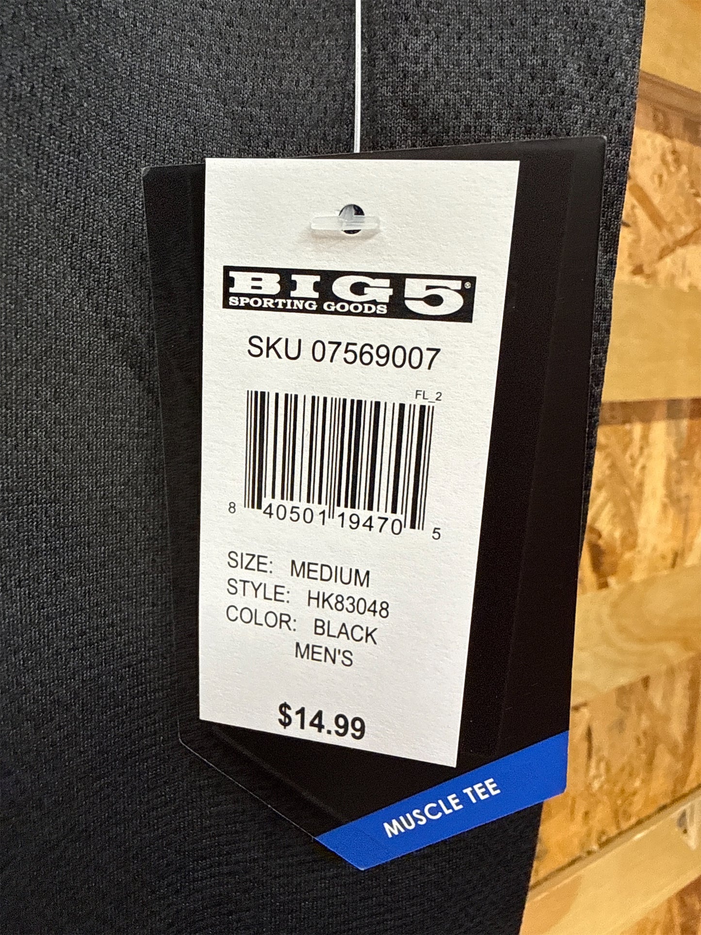 Fit Essentials Men's Performance Muscle Tee - Black, Size M