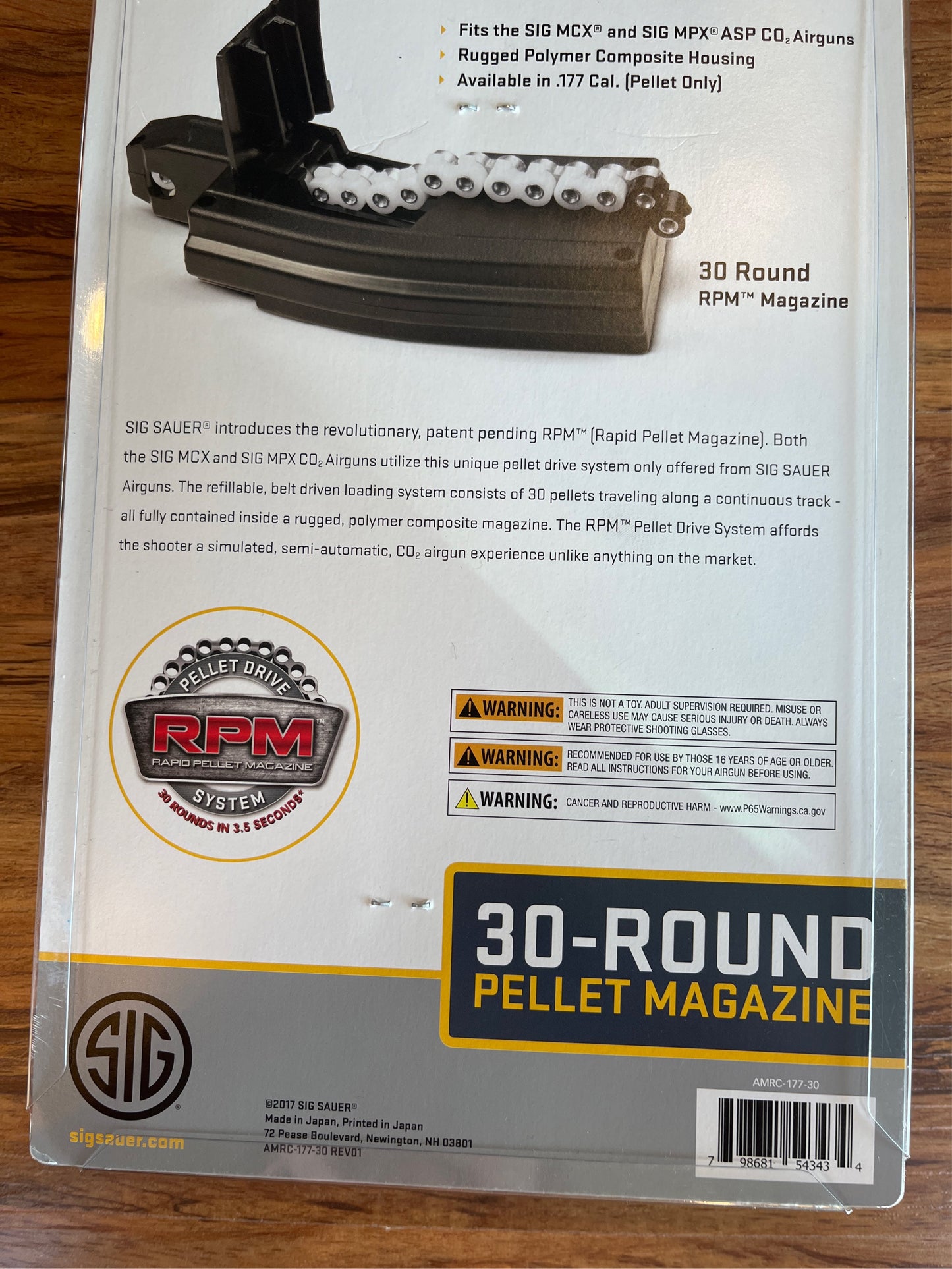 Sig Sauer MCX/MPX ASP .177 Caliber 30-Round Air Rifle Magazine