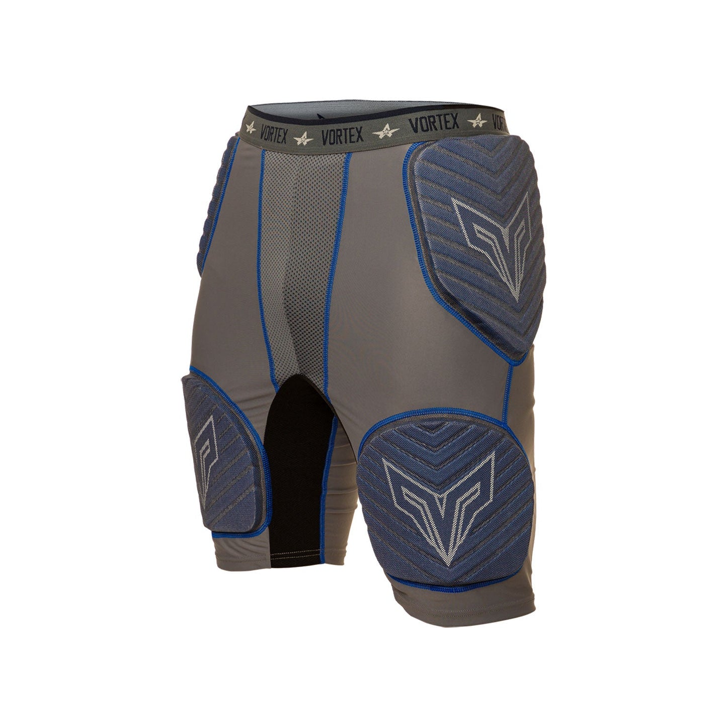 Alleson Adult Vortex Integrated 5-Pad Football Girdle - Gray/Blue, Medium