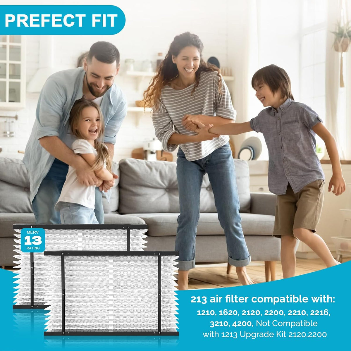 UNIREACH 2-Pack 213 MERV 13 Replacement Furnace Filters for Aprilaire, 20x25x4