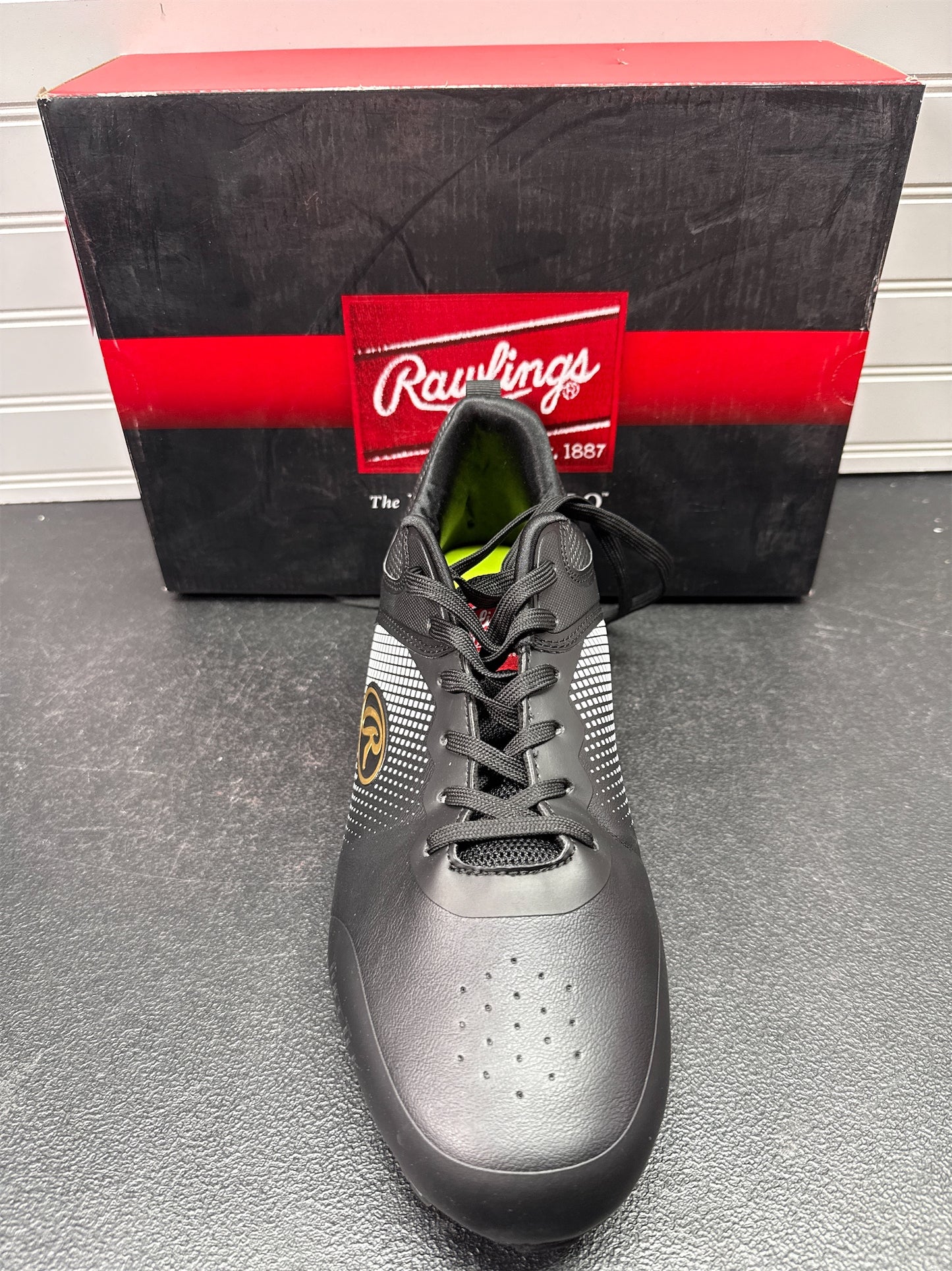 Rawlings Sanction Low Men's Baseball Cleats - Black/White, Size 11.5