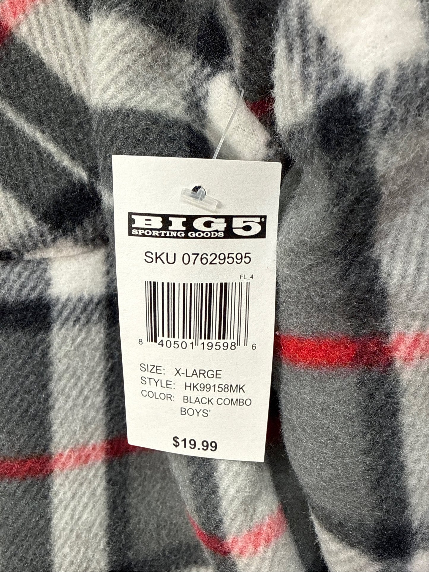 Original Deluxe Boys' Sherpa Lined Plaid Shirt Jacket - Black Combo, XL