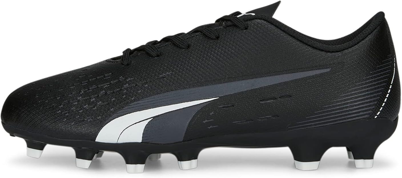 Puma Ultra Play Junior FG/AG Soccer Cleats - Black/White, Size 12