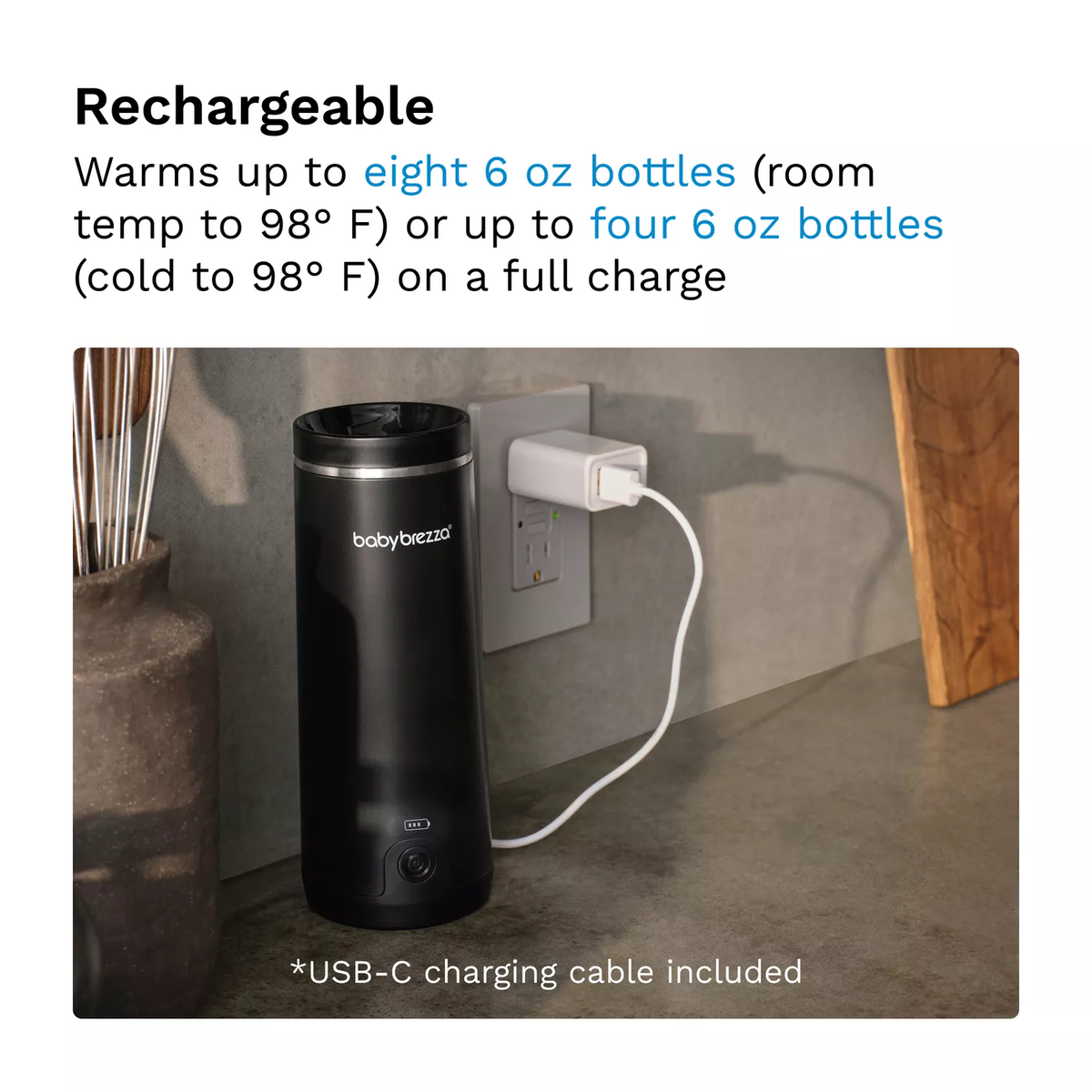 Baby Brezza SuperFast Portable Baby Bottle Warmer - Black