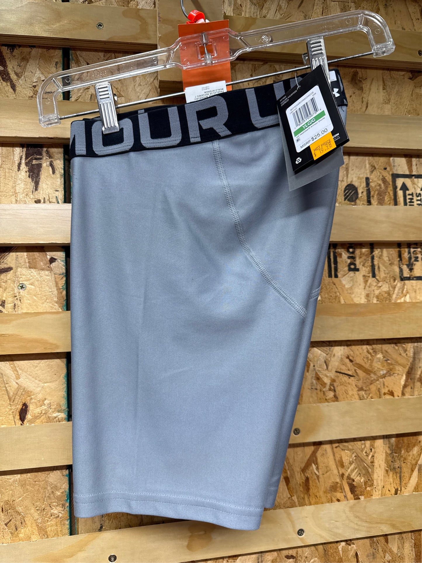 Under Armour Youth HeatGear Armour Compression Base-Layer Shorts - Gray, Size L