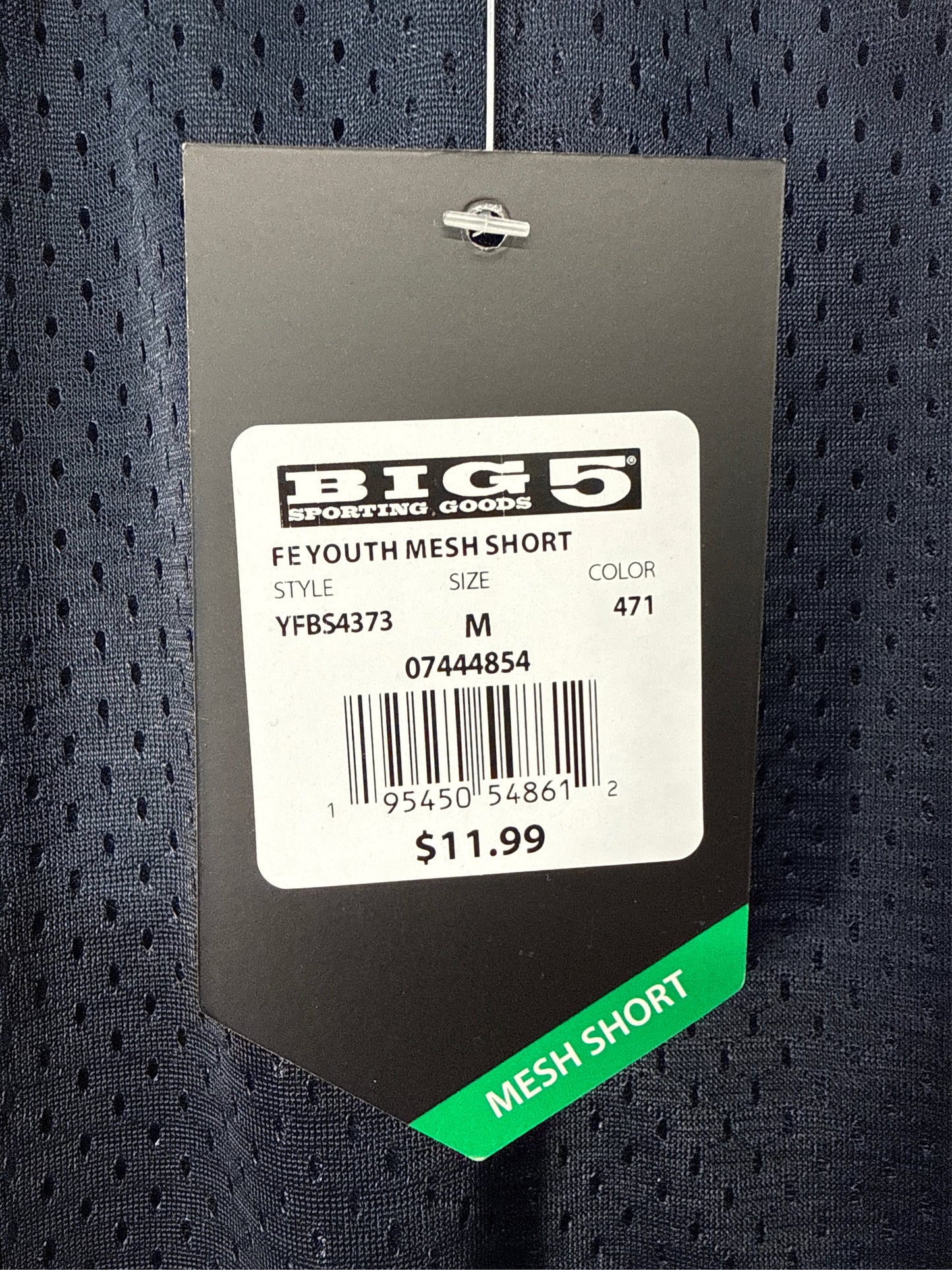 Fit Essentials Kids' Mesh Athletic Shorts - Navy Blue, Size Medium