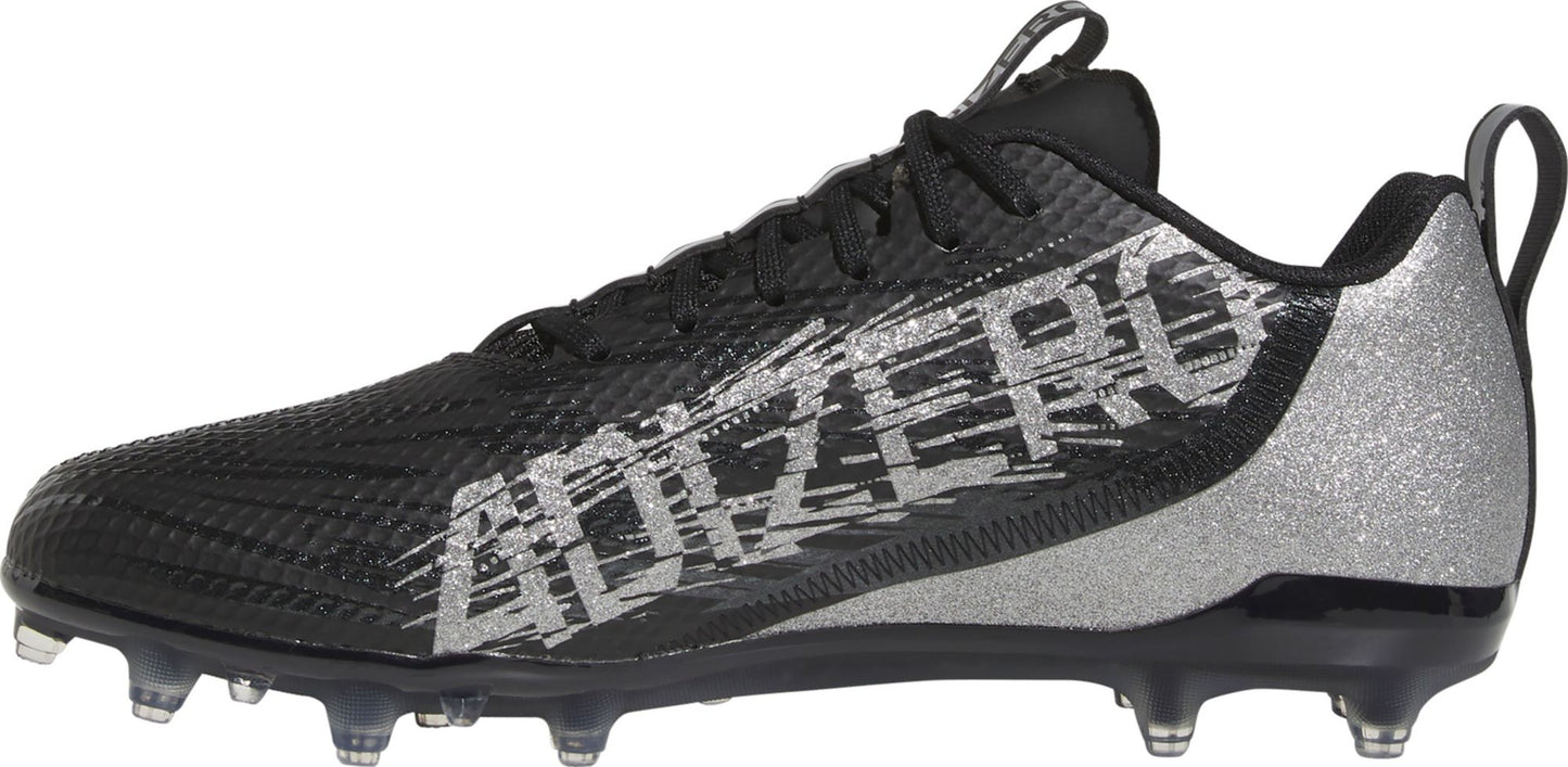 Adidas Men's Adizero Spark Football Cleats - Black/Night Metallic, Size 10