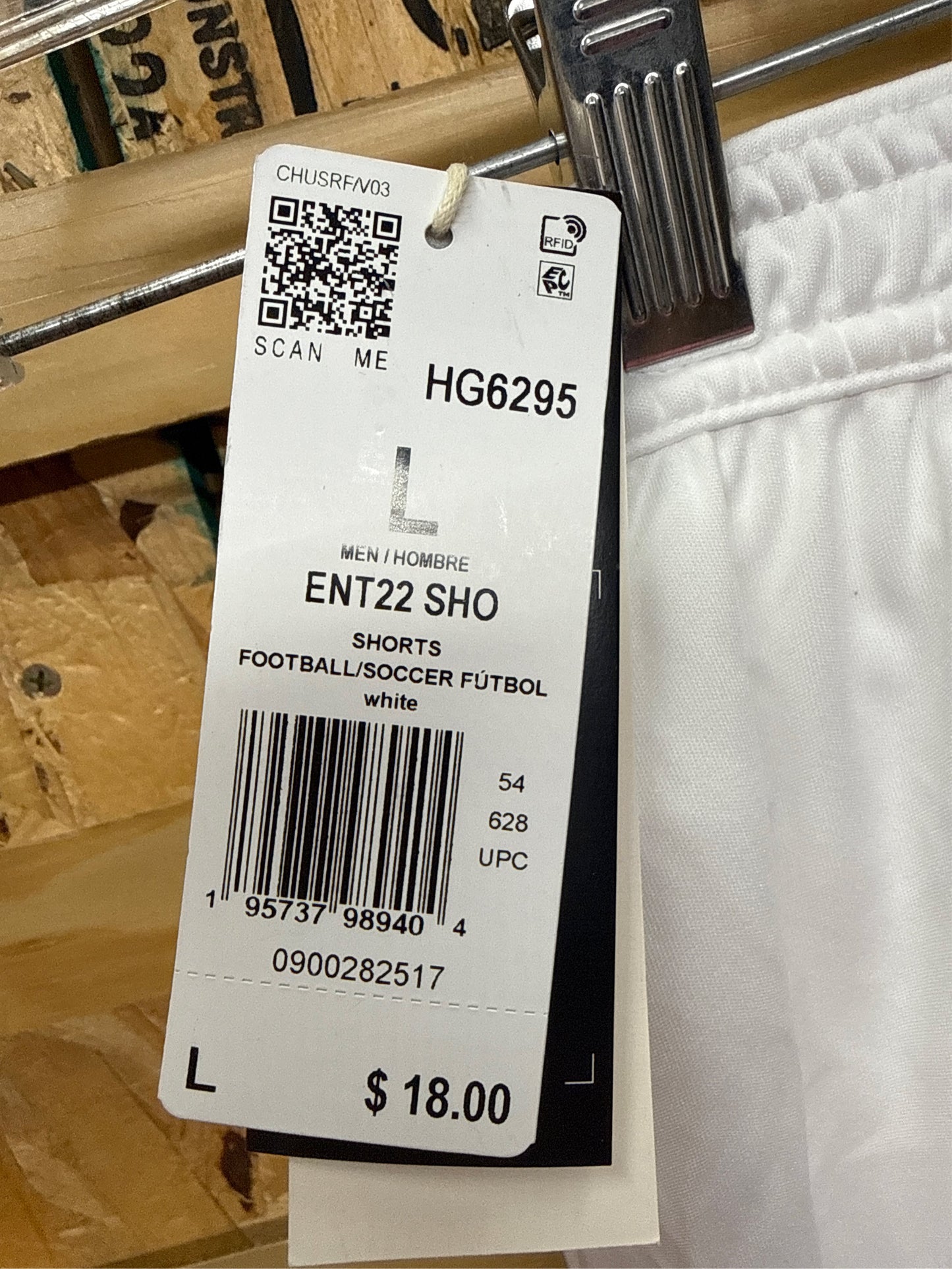 Adidas Men's Entrada 22 Soccer Shorts - White, Large