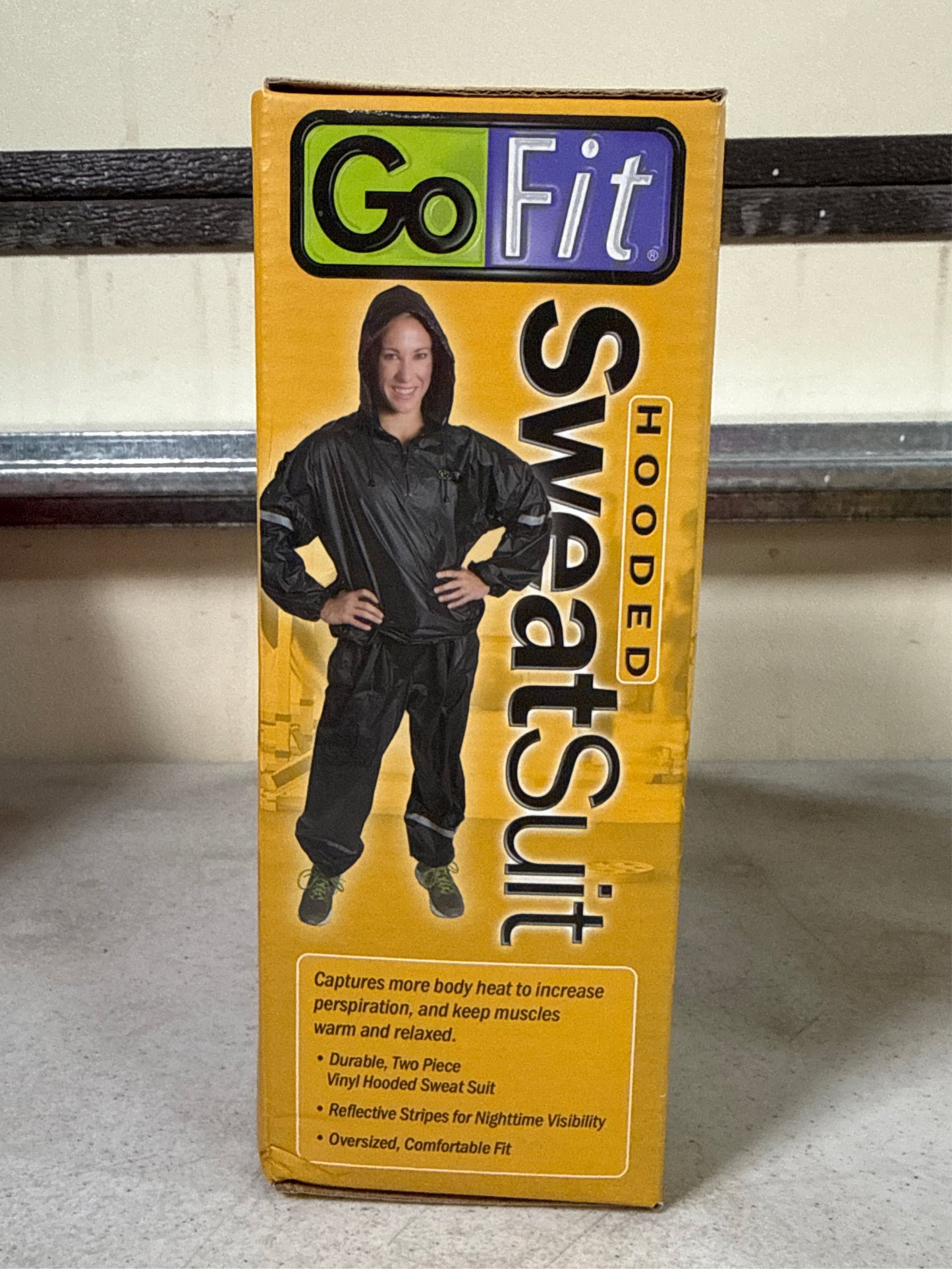 GoFit Hooded Thermal Sauna Sweat Suit - Black, Size 2XL/3XL