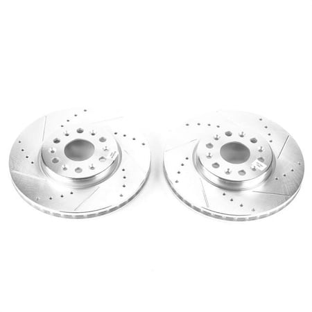Power Stop Evolution Drilled & Slotted Front Brake Rotors - Pair (AR82192XPR)