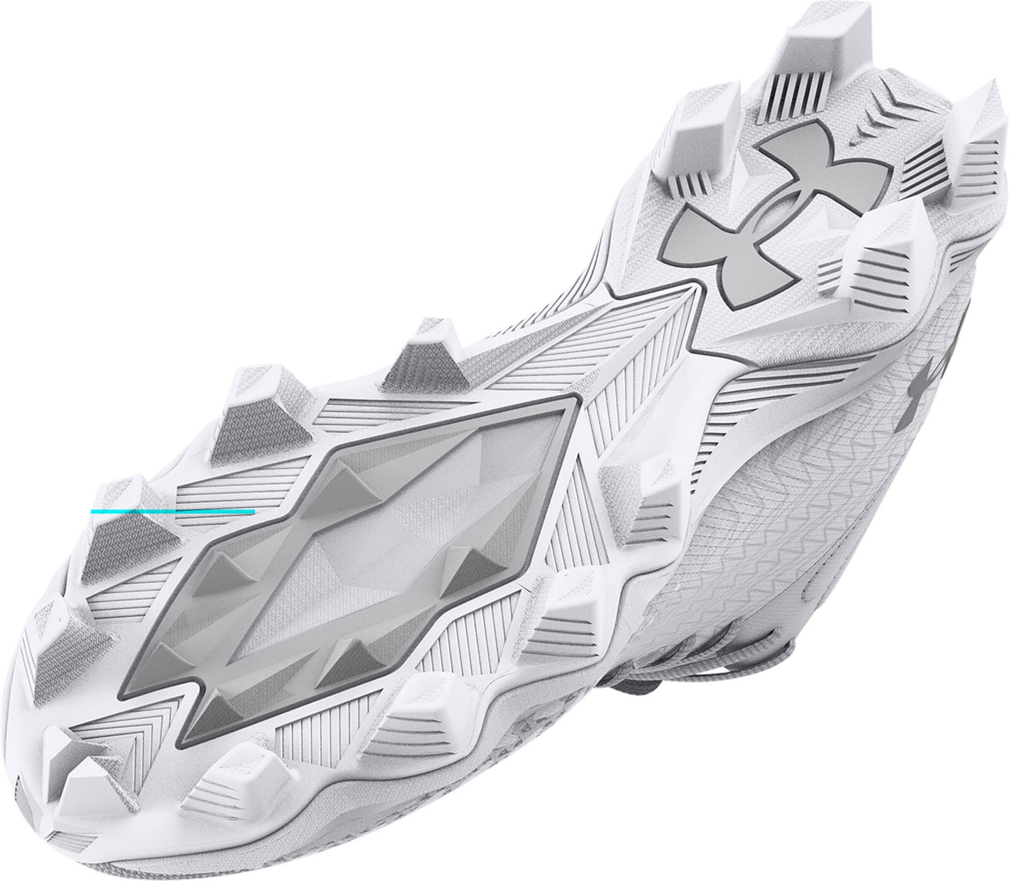 Under Armour Spotlight Franchise 3.0 RM Men's Football Cleats - White/Silver, Size 8.5