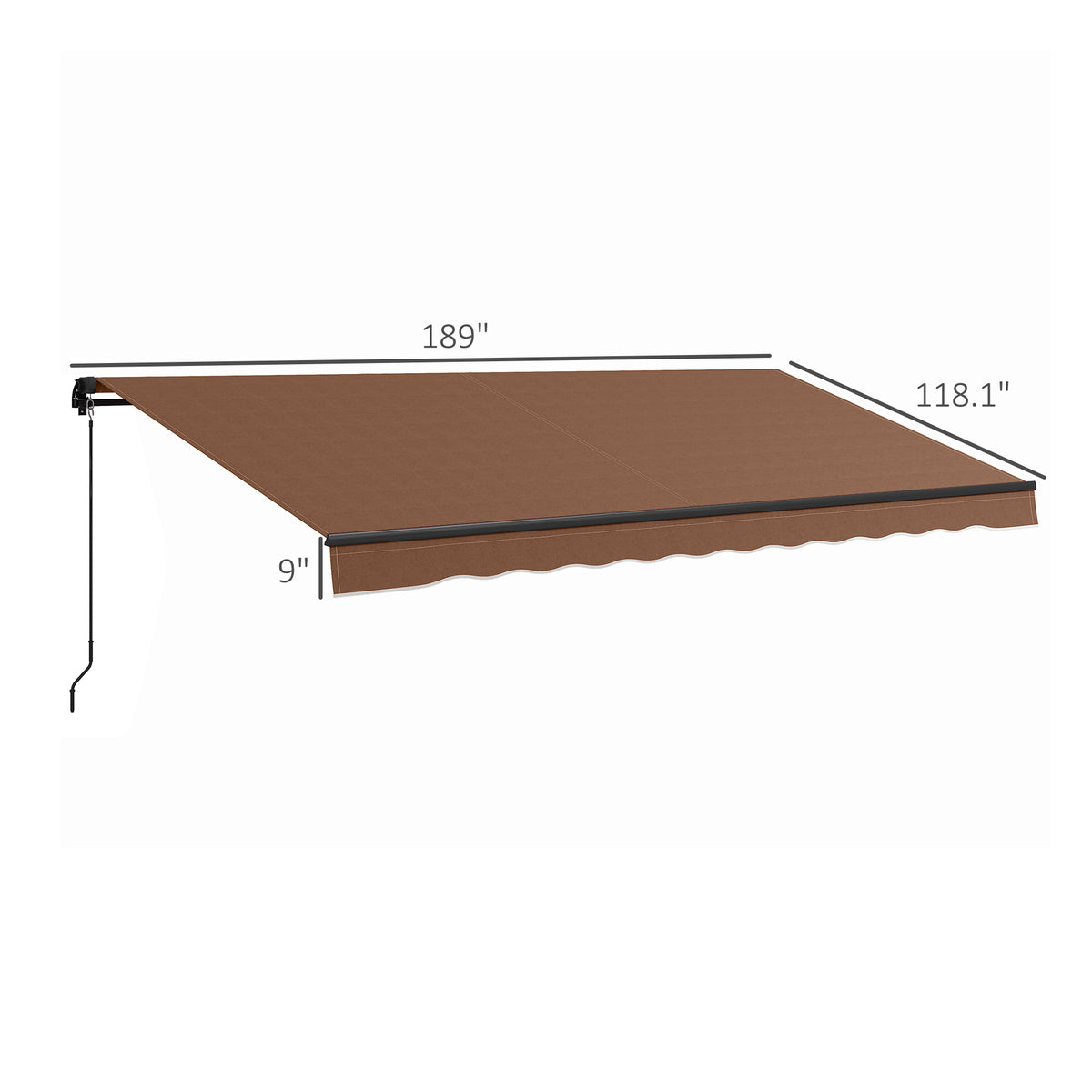 Outsunny 16' x 10' Retractable Patio Awning - UV-Resistant Sunshade Shelter - Brown