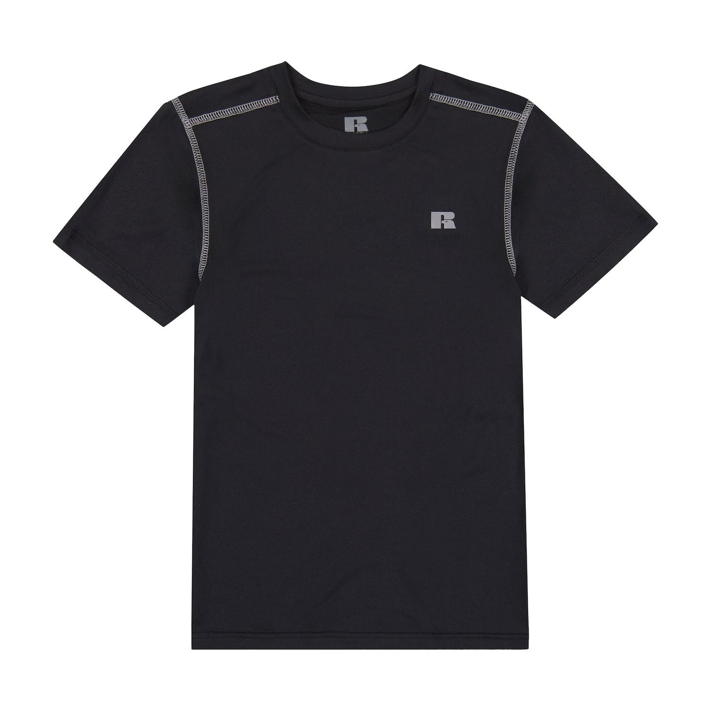 Russell Athletic Boys' Fitted Short-Sleeve Athletic T-Shirt - Black, Size S (8)