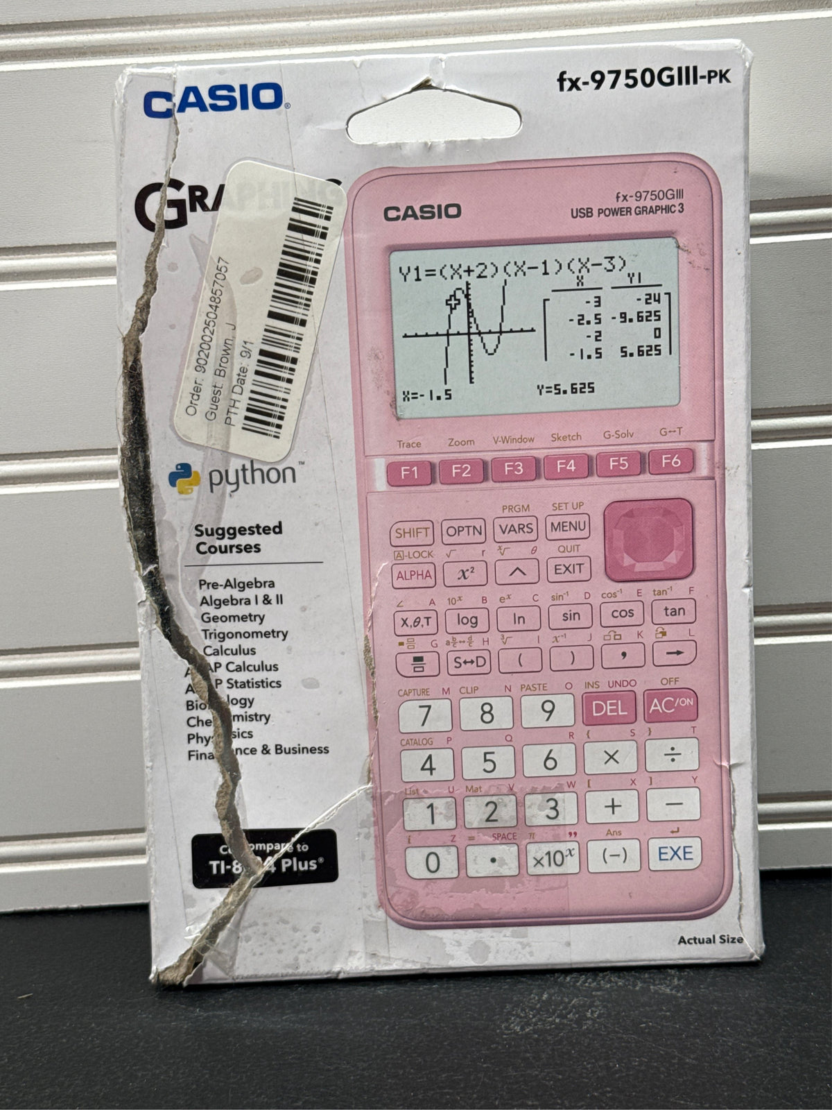 Casio FX-9750GIII Graphing Calculator, Pink - ACT & SAT Approved