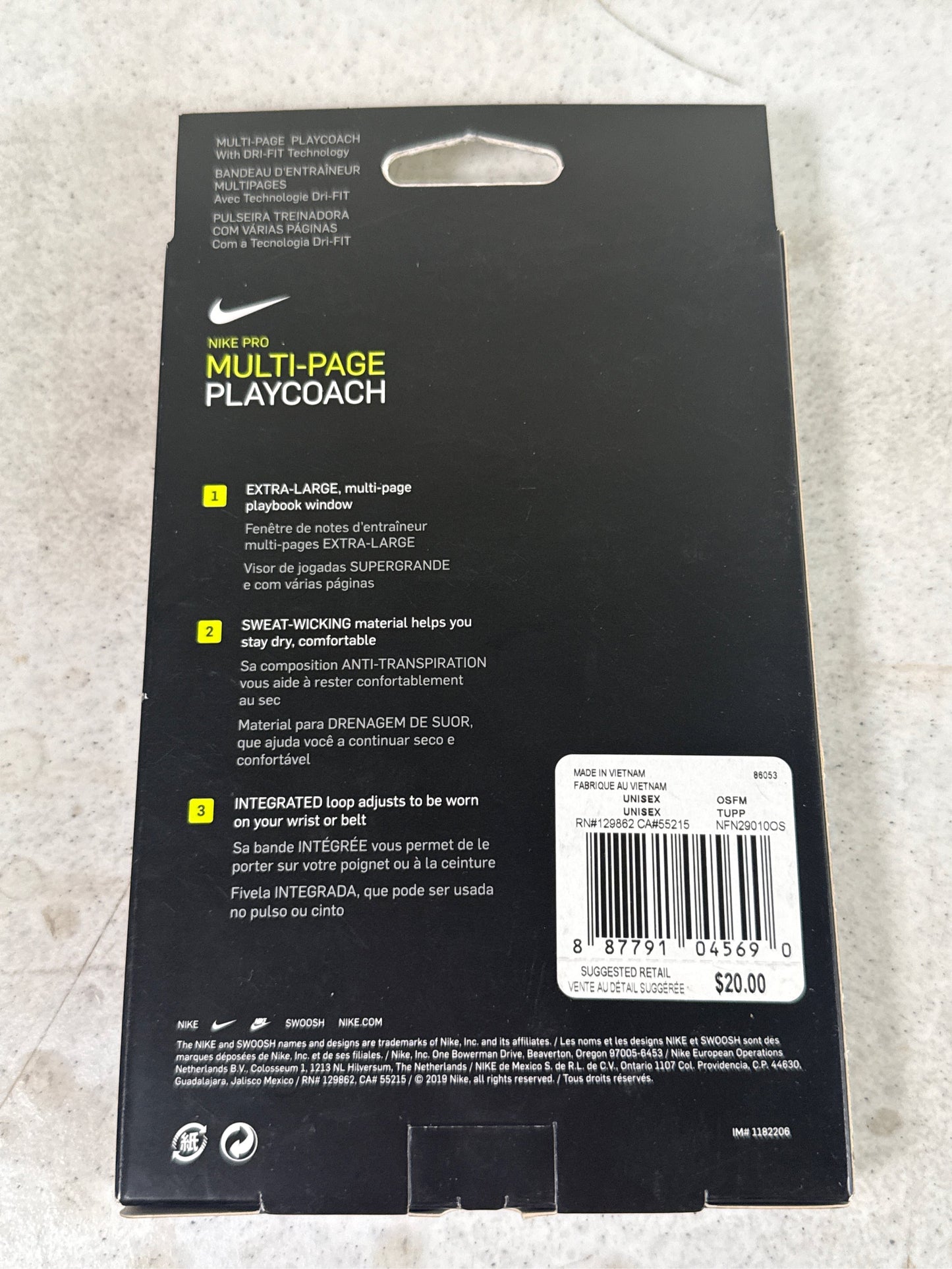 Nike Pro Combat Dri-FIT Multi-Page PlayCoach Football Armband - Black