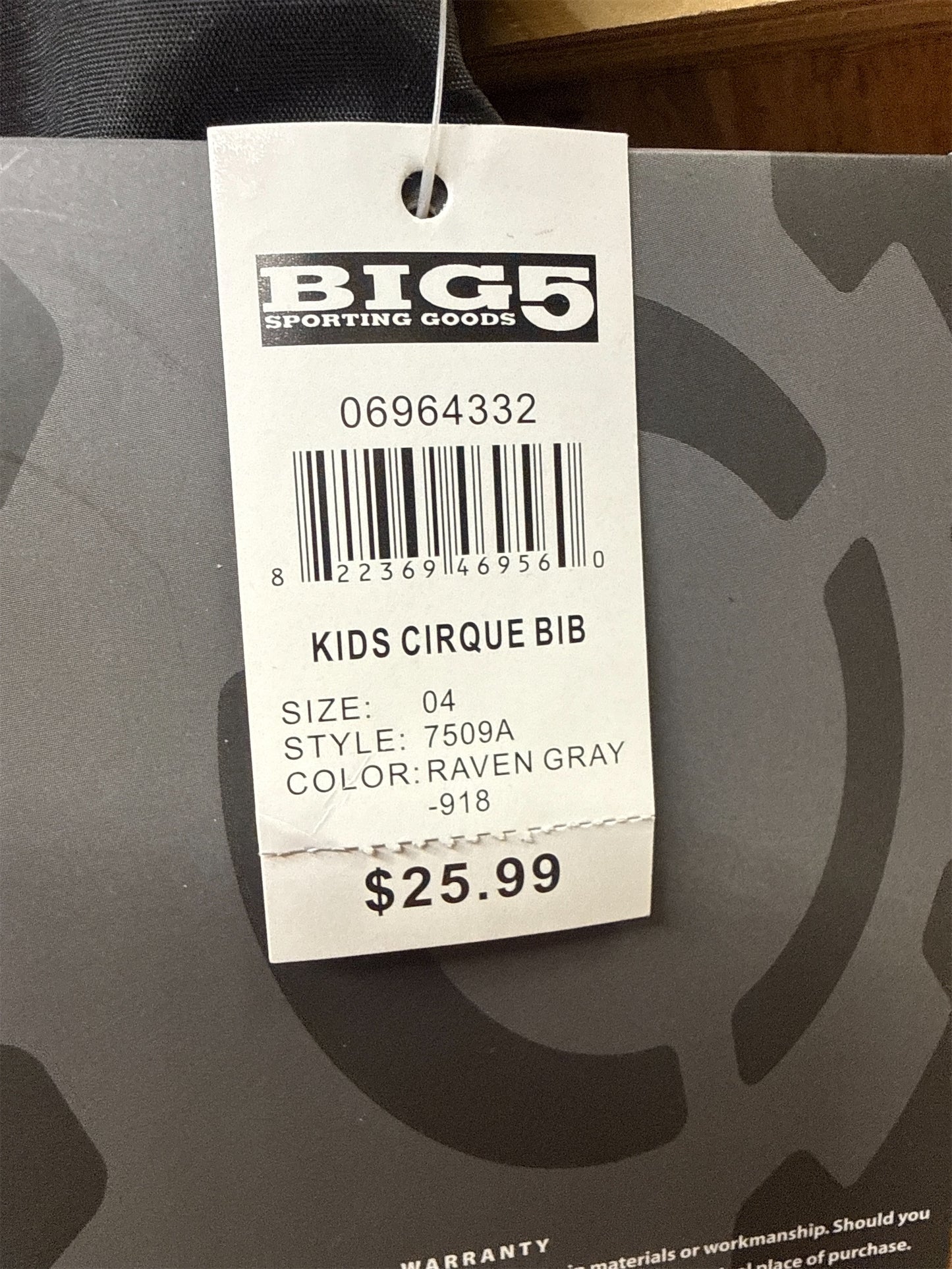 Rawik Kids' Cirque Insulated Snow Bib - Raven Gray, Size 4