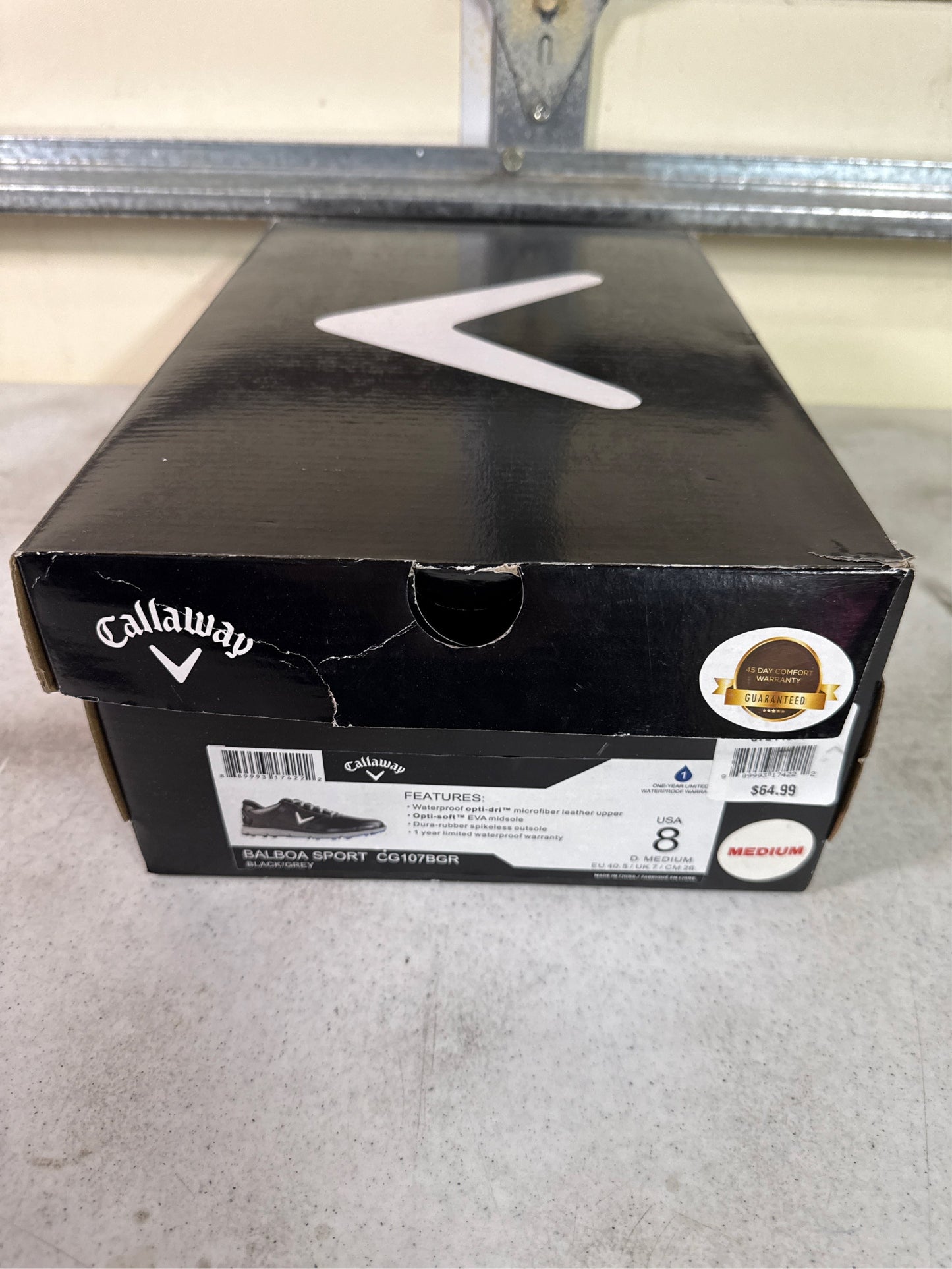 Callaway Men's Balboa Sport Golf Shoes - Black/Grey, Size 8