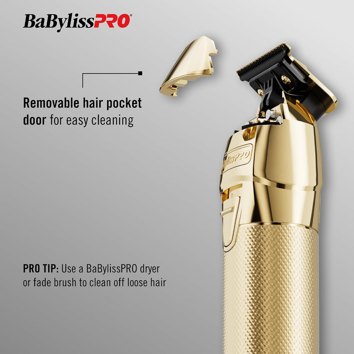 BaBylissPRO FXONE Cordless Professional Outlining Trimmer for Men, Gold