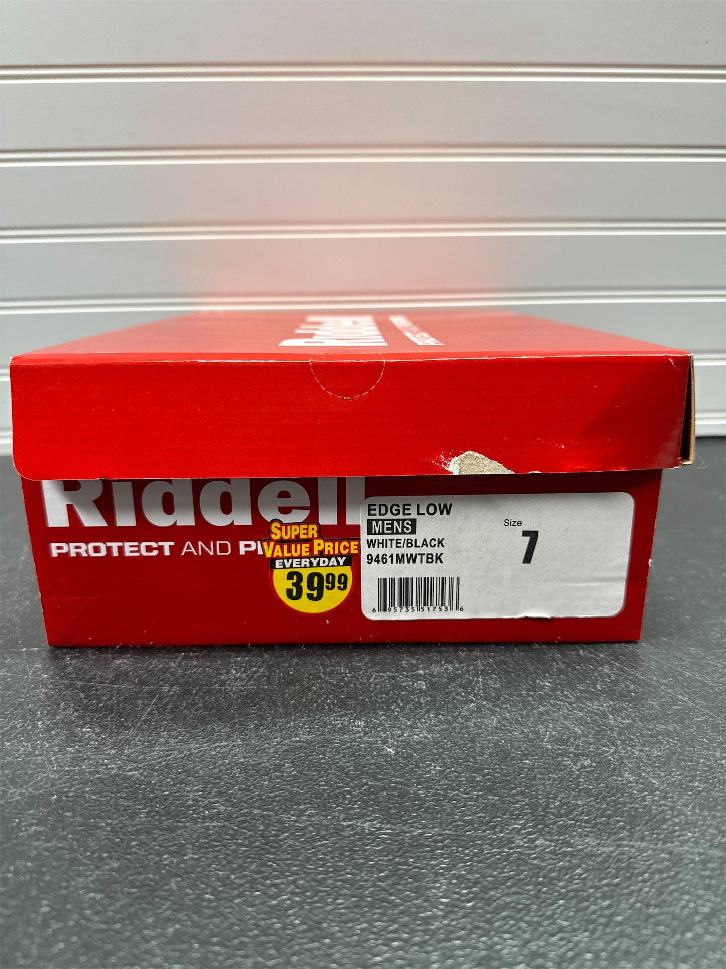 Riddell Men's Edge Low Training Shoes - White/Black, Size 7