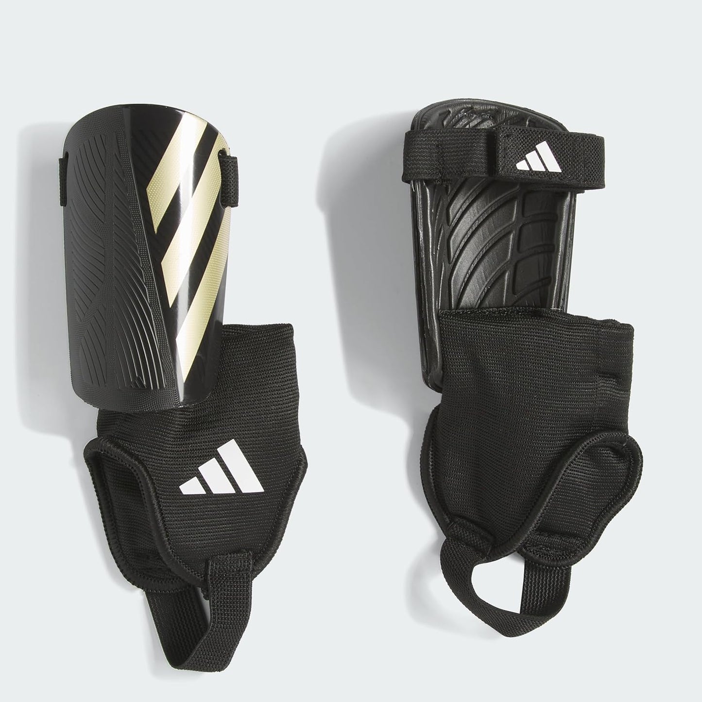 Adidas Tiro Match Junior Soccer Shin Guards with Ankle Protection - Black/Gold, Medium