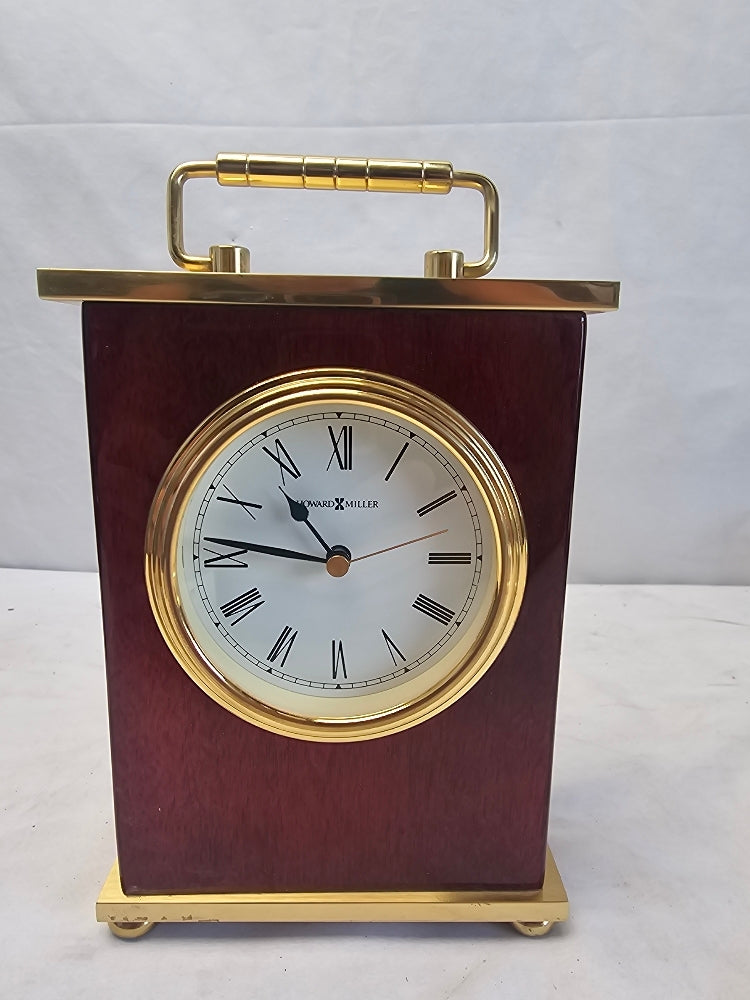 Howard Miller Rosewood Bracket Tabletop Clock with Brass Accents