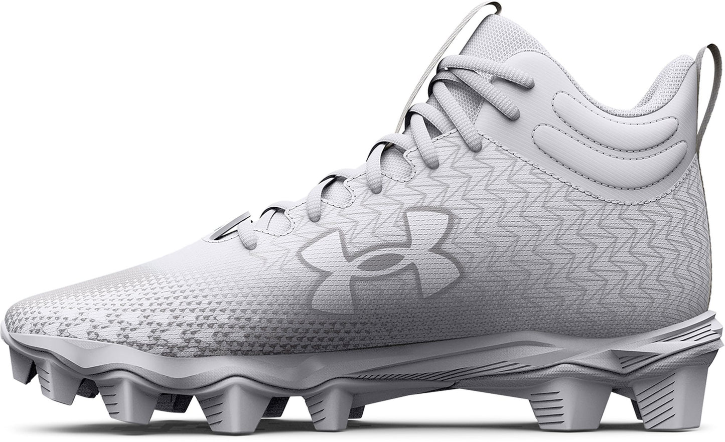 Under Armour Spotlight Franchise 3.0 RM Men's Football Cleats - White/Silver, Size 8.5