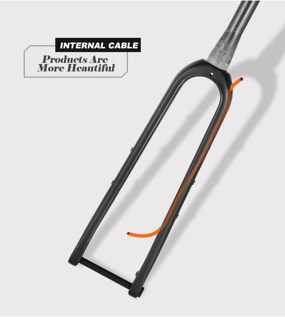 Evosid Carbon Fiber Rigid Fork - 700c Gravel Bike Fork, Disc Brake, 28.6mm