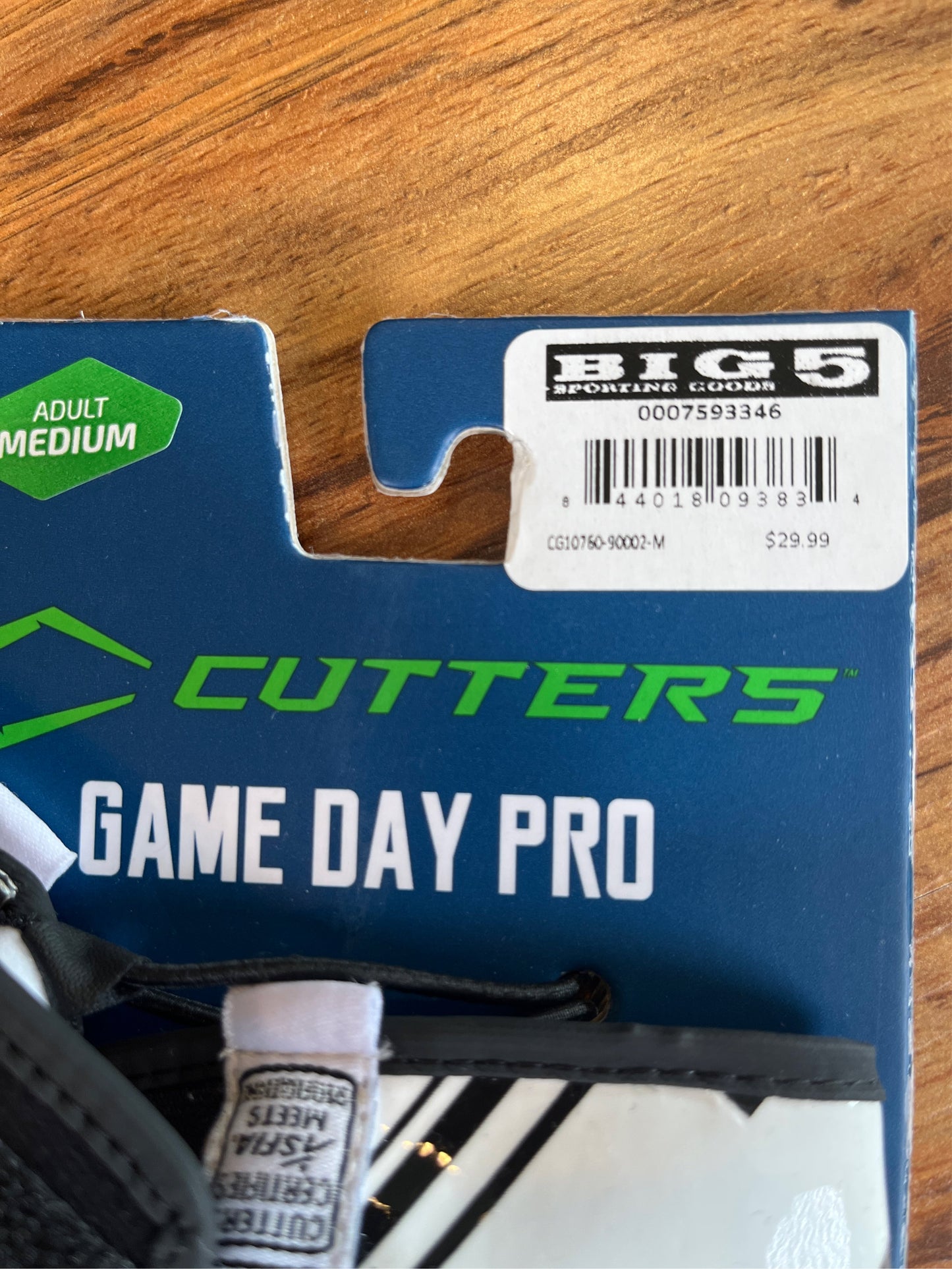 Cutters Game Day Pro Men's Football Receiver Gloves - White, Size Medium