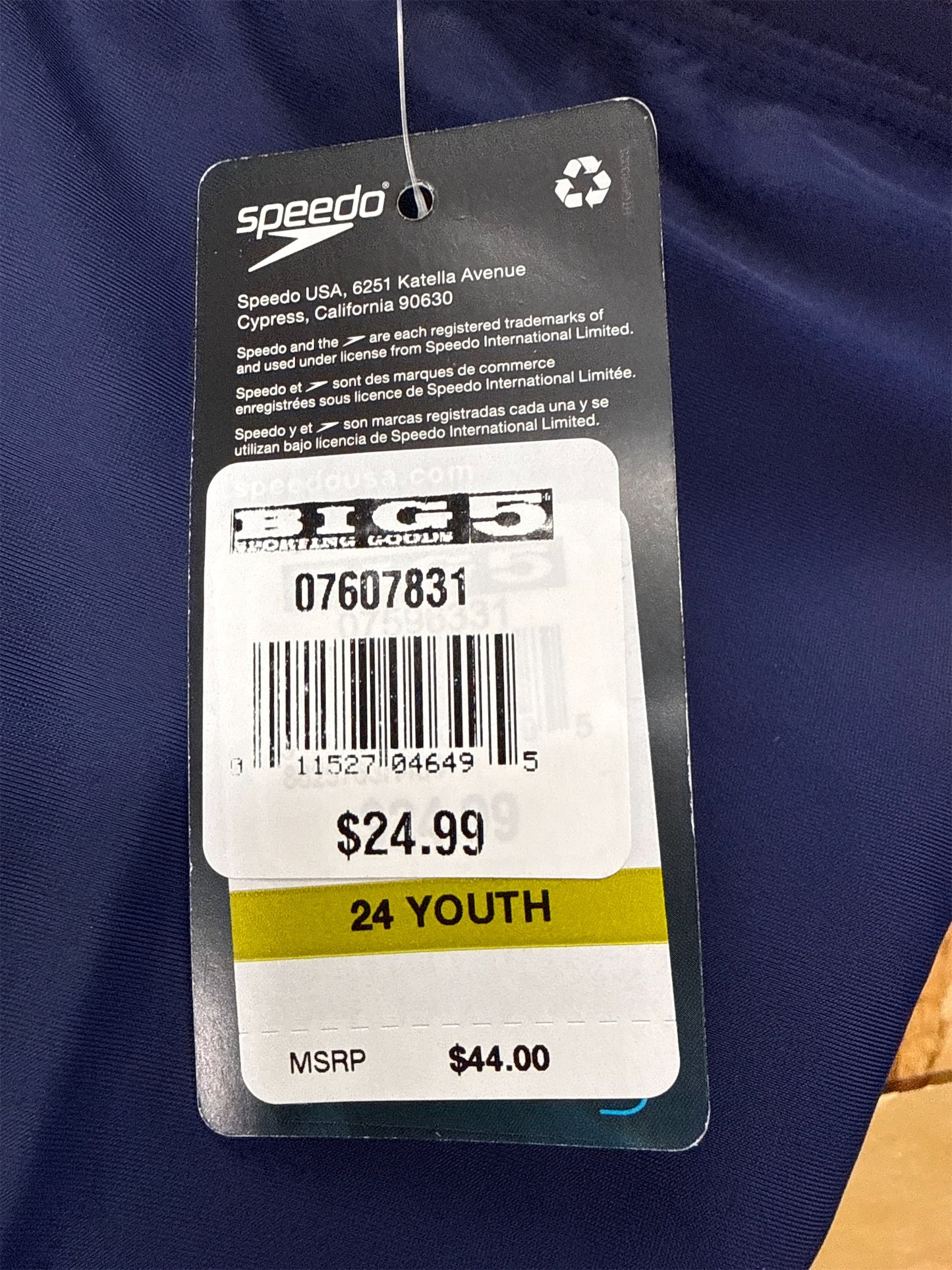 Speedo Kids' Powerflex Eco Performance Swim Jammers - Navy Blue, Size 24