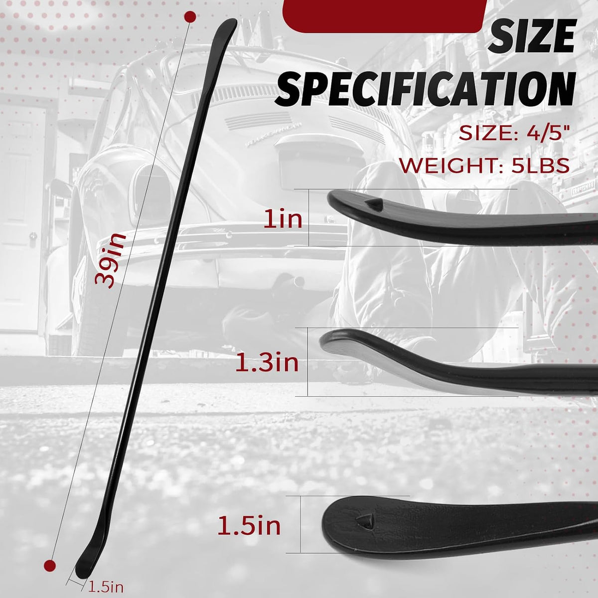 Olaismln 2-Piece Heavy Duty 39" Tire Mounting Spoons - Professional Tire Changing Tools