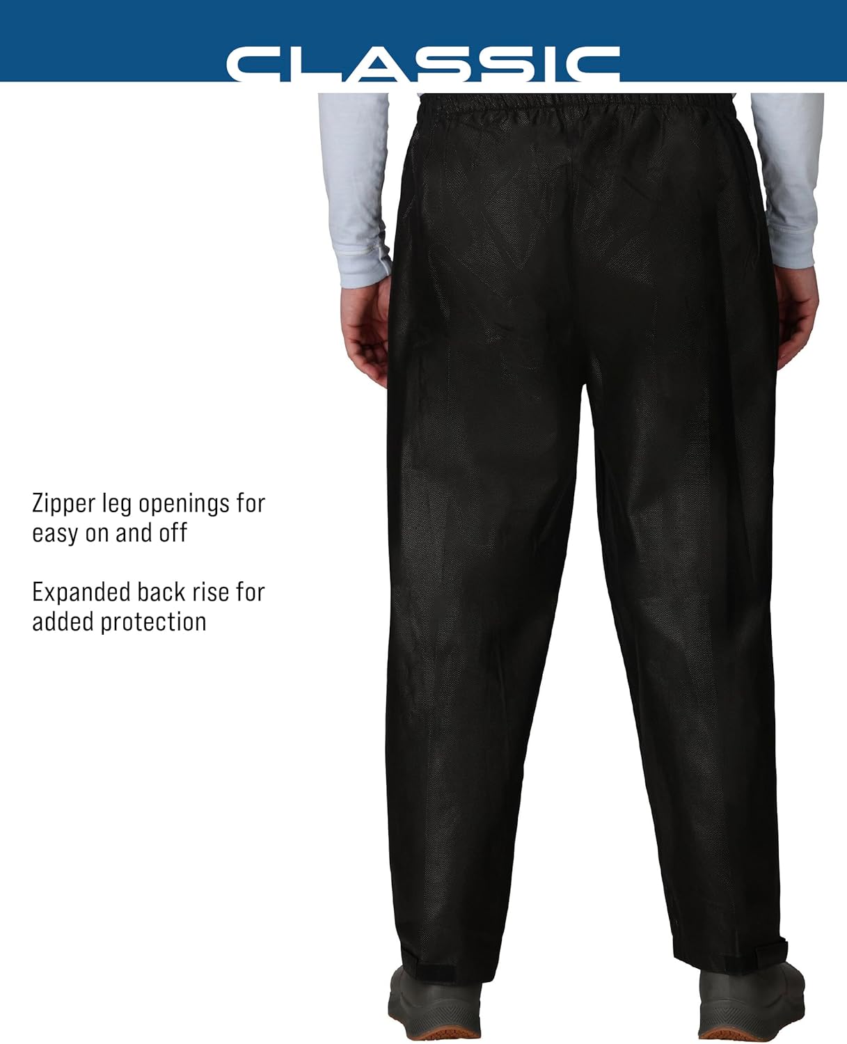 Frogg Toggs Men's Classic Pro Action Waterproof Rain Pants - Black, Size M