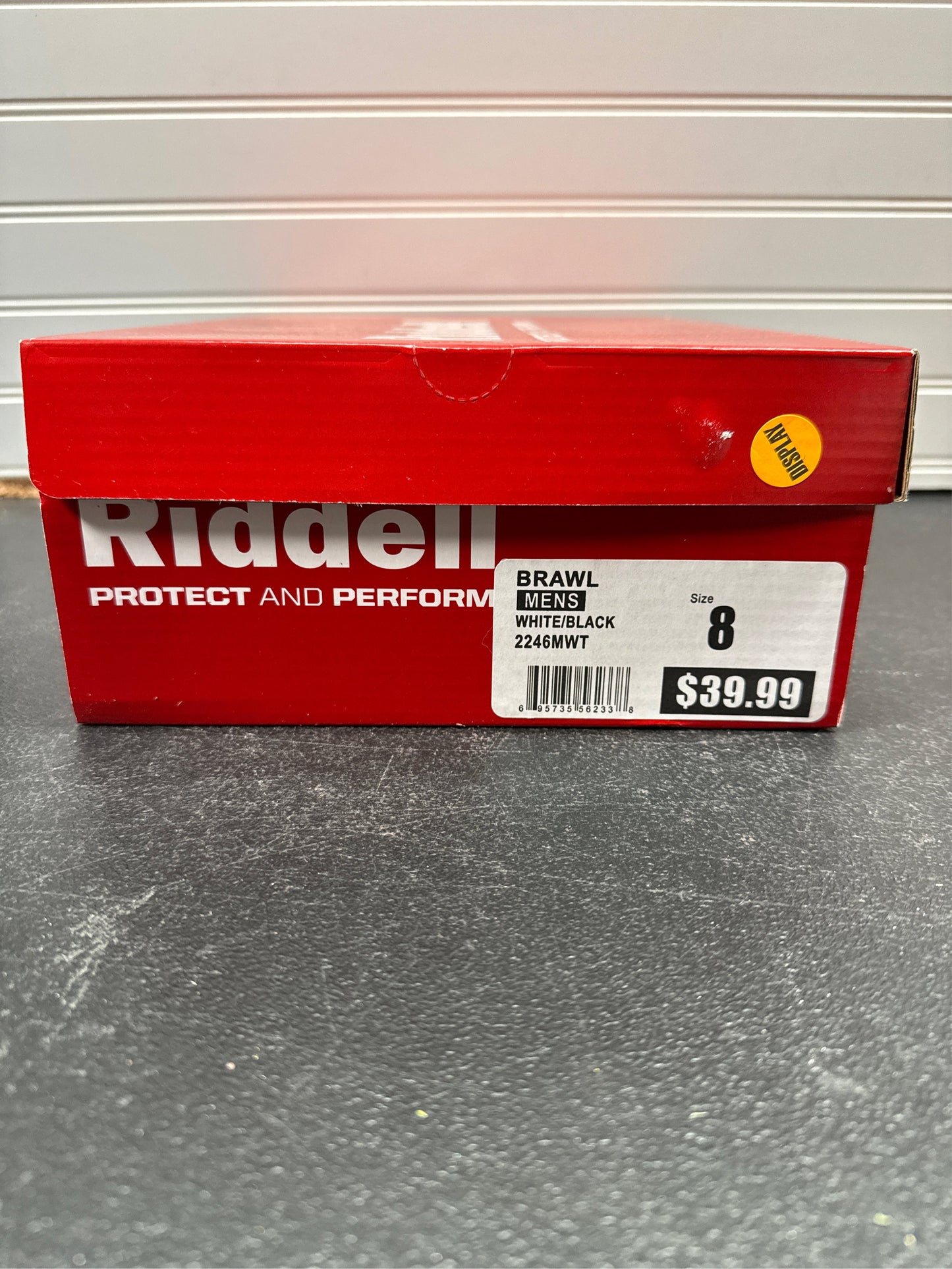 Riddell Brawl RM Men's Football Cleats - White/Black, Size 8