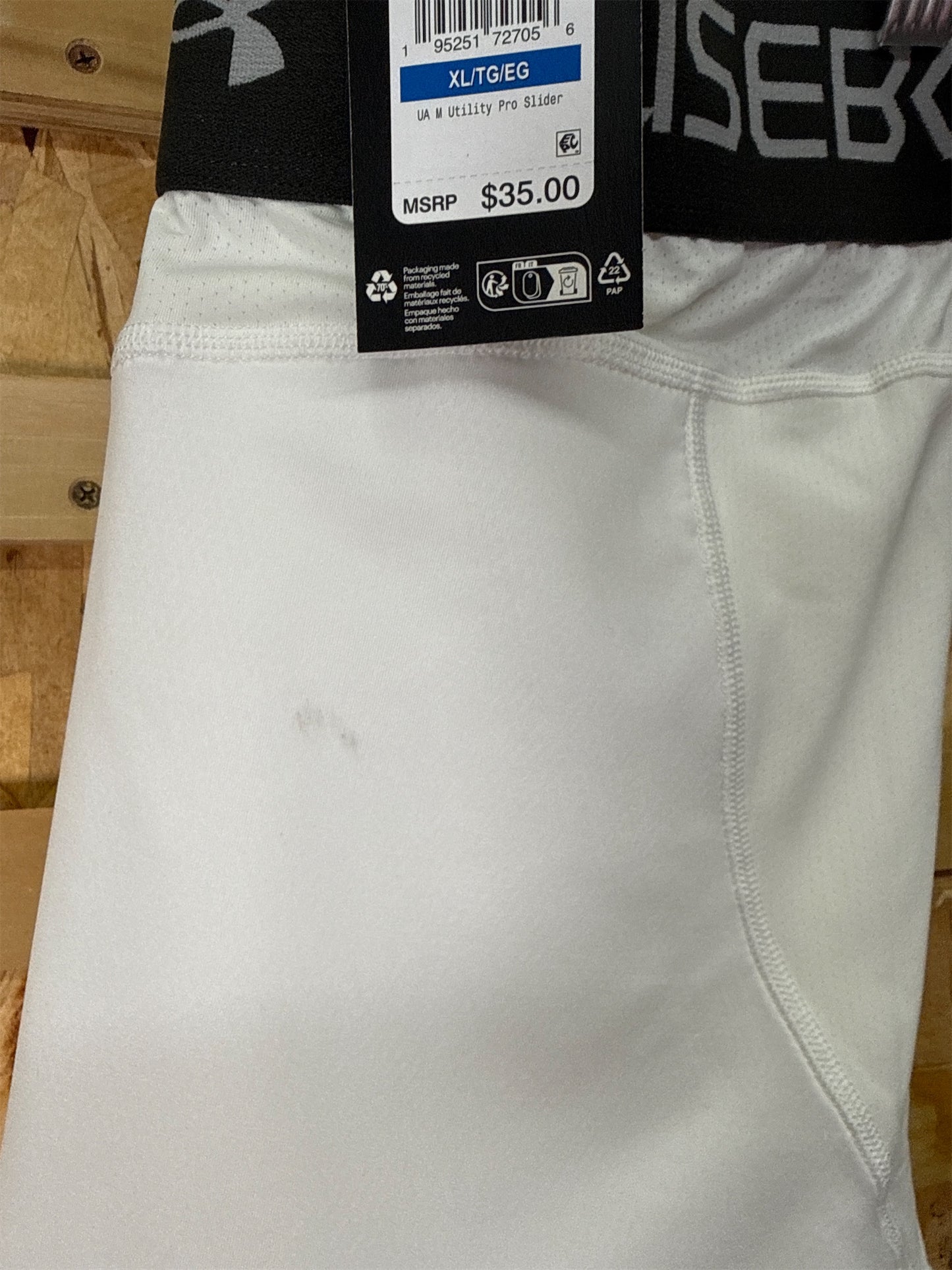 Under Armour Men's Utility Baseball Sliding Shorts - White, XL