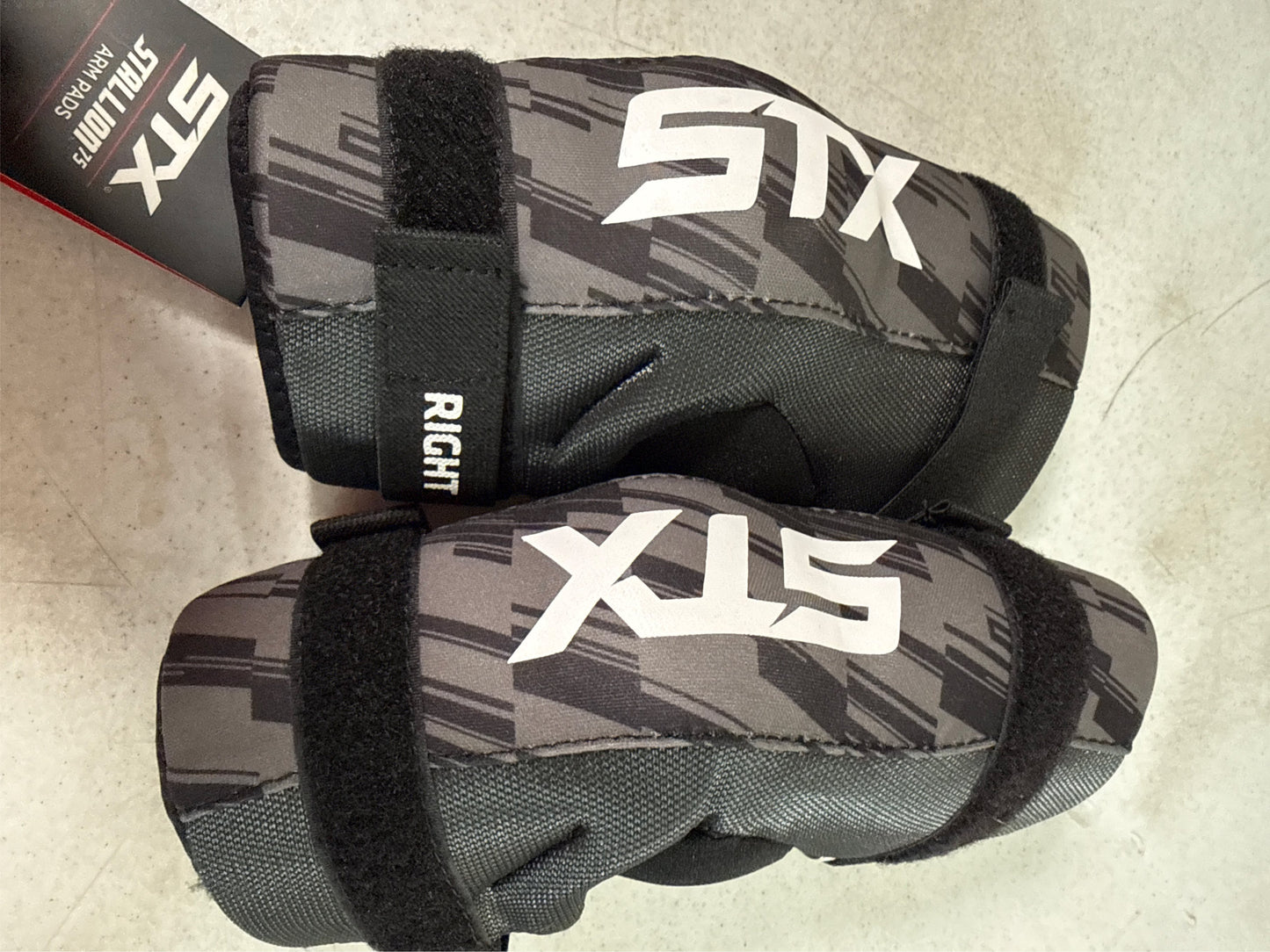 STX Stallion 75 Lacrosse Arm Pads - Black, Small (Pair)