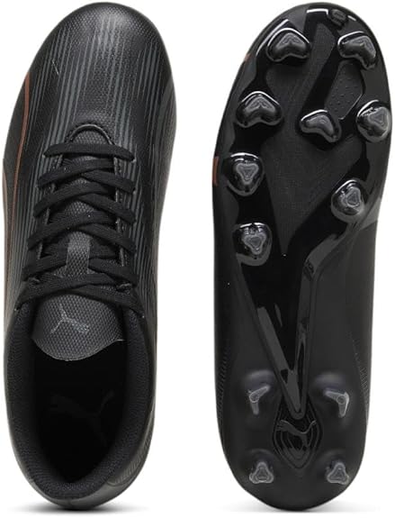 Puma Ultra Play FG/AG Junior Soccer Cleats - Black/Copper Rose, Size 6.5