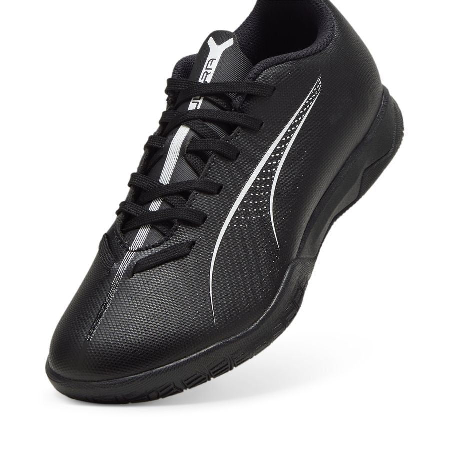 Puma Ultra 5 Play It Jr. Indoor Soccer Shoes - Black/White, Youth Size 6