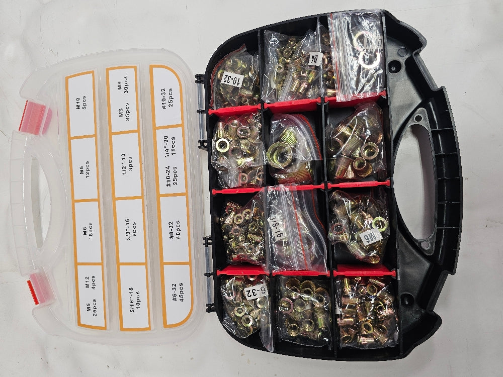 Vigrue 300-Piece Rivet Nut Assortment Kit - 15 Metric & SAE Inch Sizes