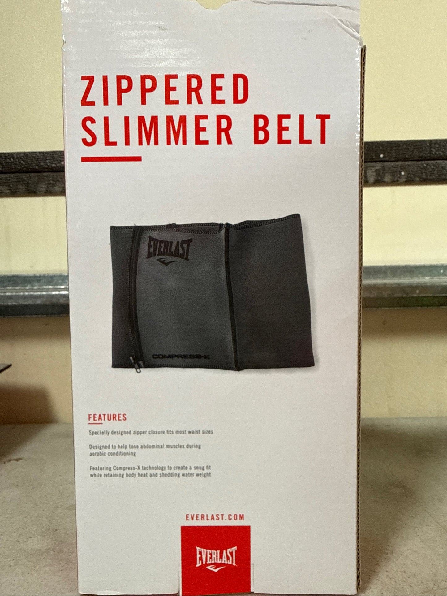 Everlast Men's Slimmer Belt with Zippers - Black, One Size