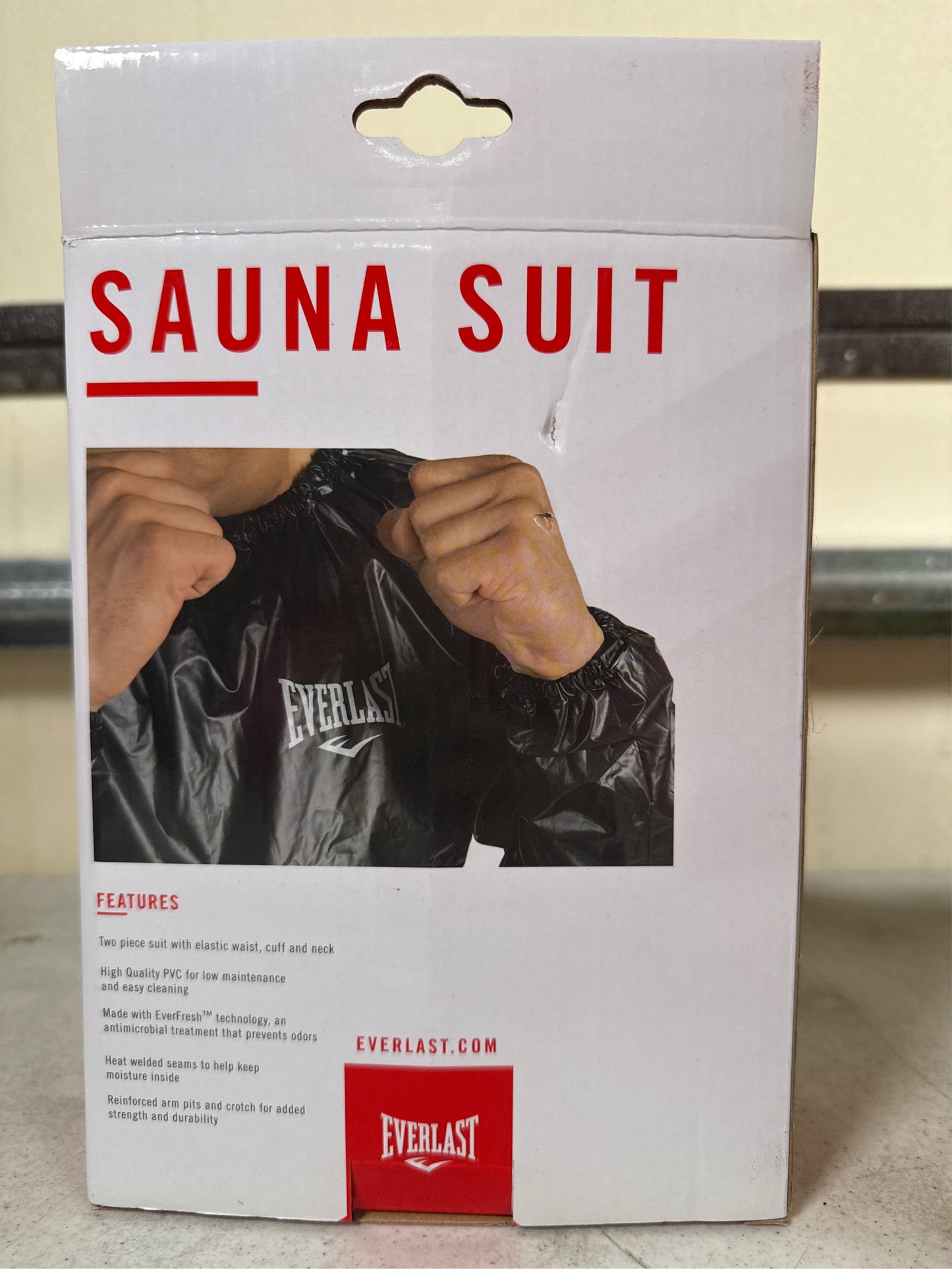 Everlast PVC Sauna 2-Piece Suit with Pockets - Black, XL/XXL