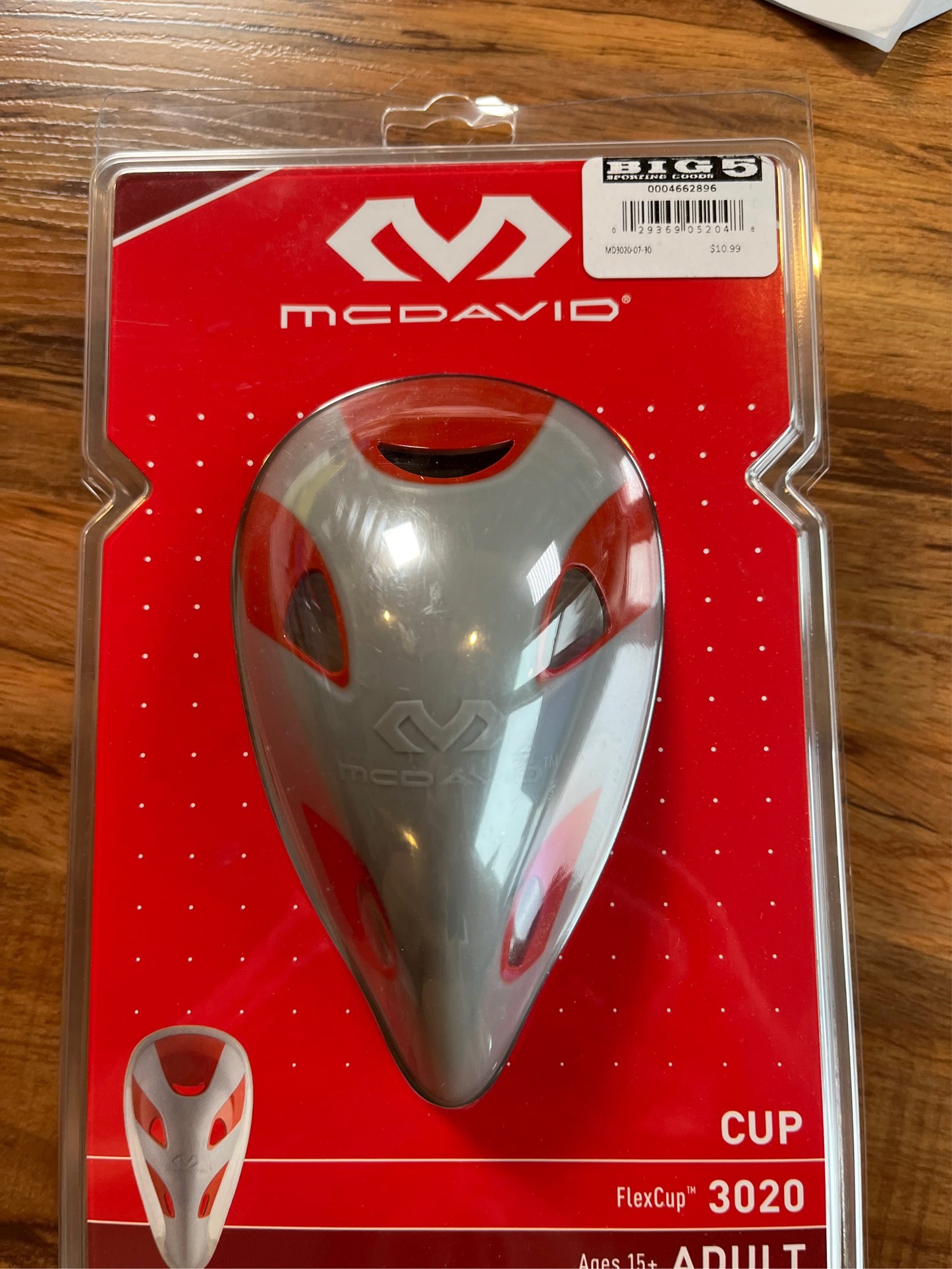 McDavid Adult Lightweight Flex Athletic Cup - Red/Gray, One Size