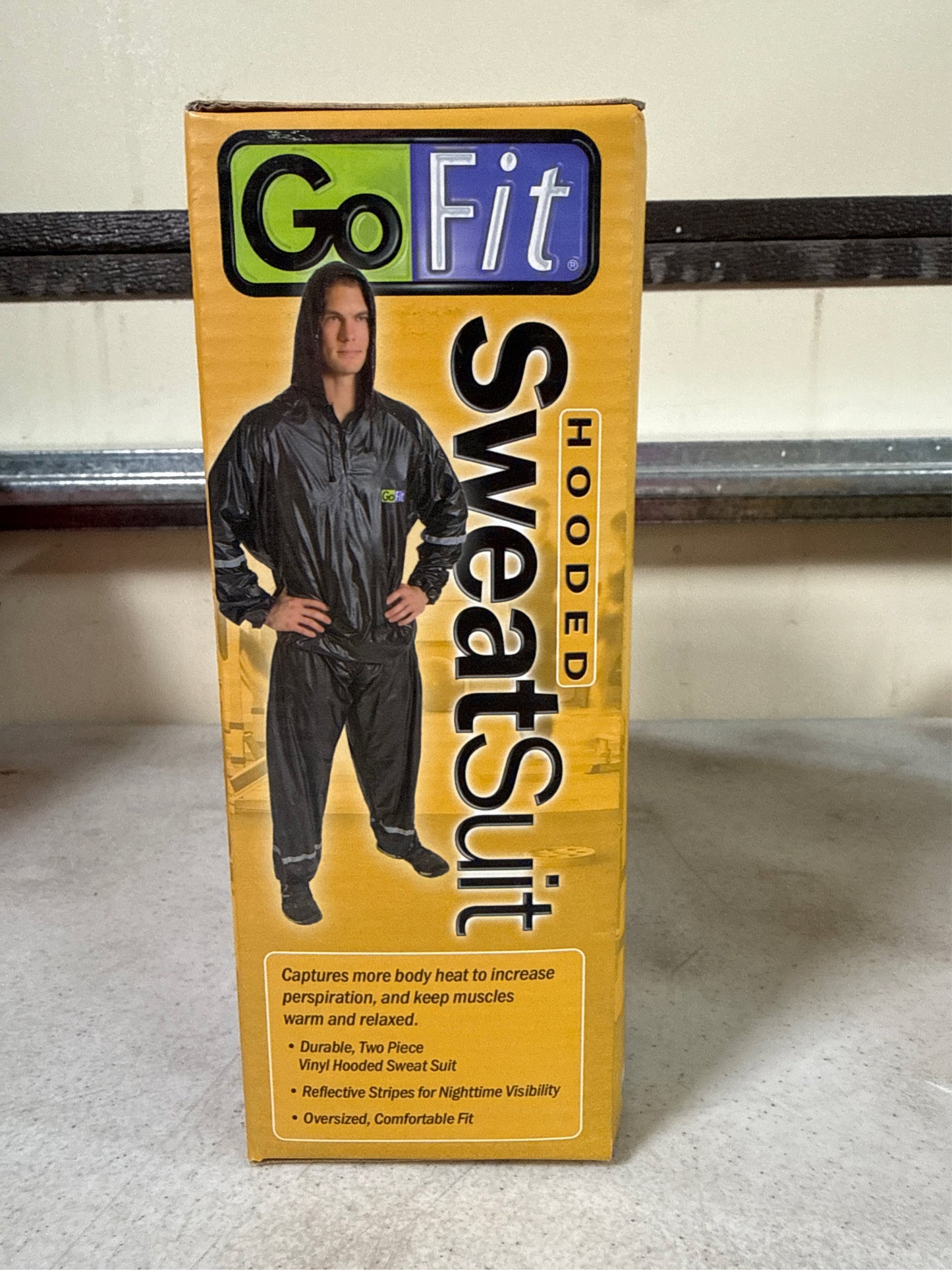 GoFit Hooded Thermal Sauna Sweat Suit - Black, Size 2XL/3XL