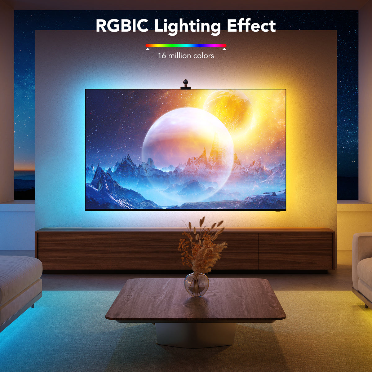 Govee Smart TV Backlight 3S - 11.8ft RGBIC LED Strip Lights for 55-65 inch TVs