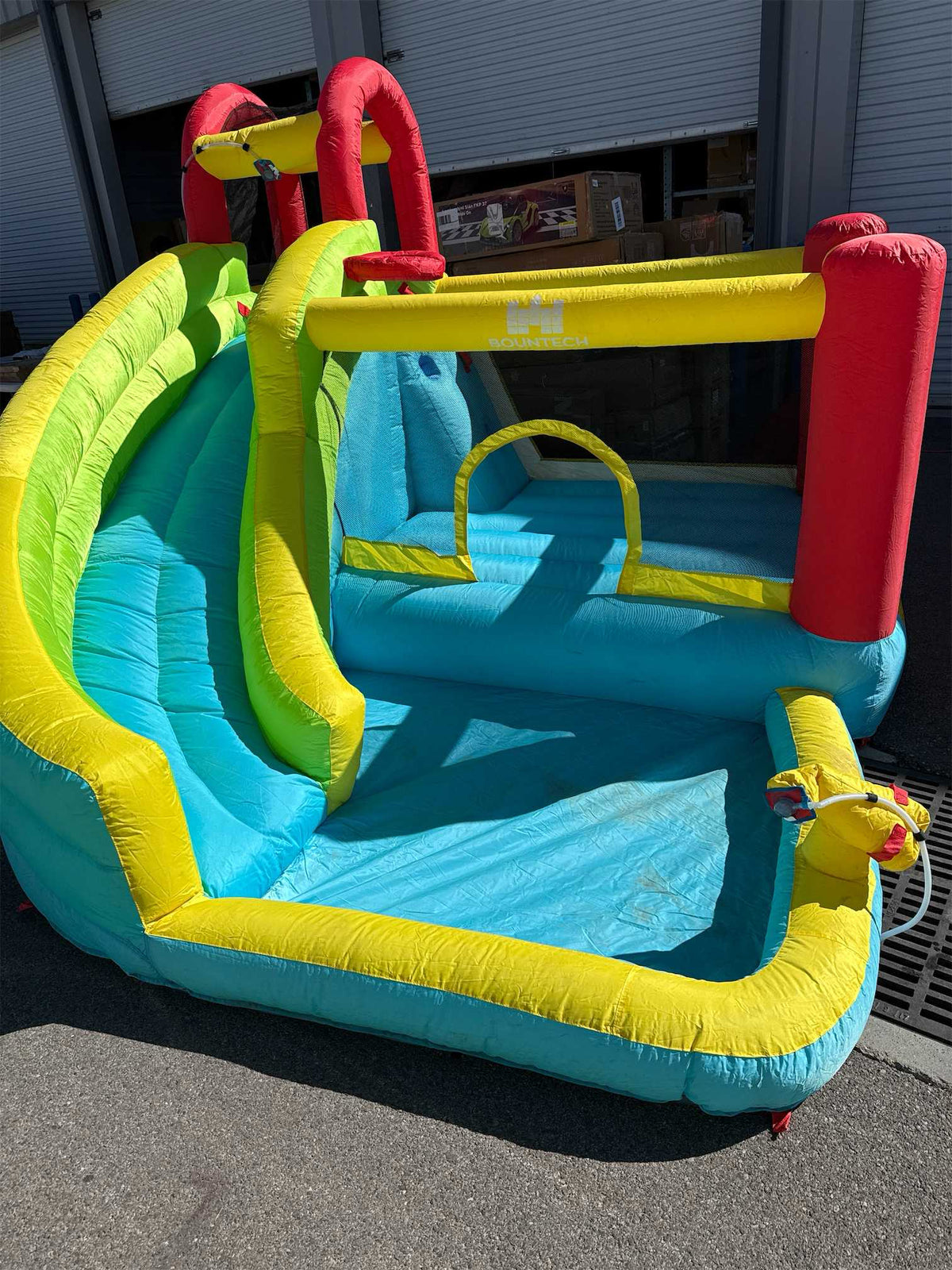 KOTEK Inflatable Water Slide & Bouncy Castle for Kids - Splash Pool & Climbing Wall (Blower Not Included)